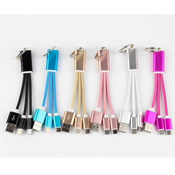 Metal 3-in-1 Charging Cable w/ Key Ring 3