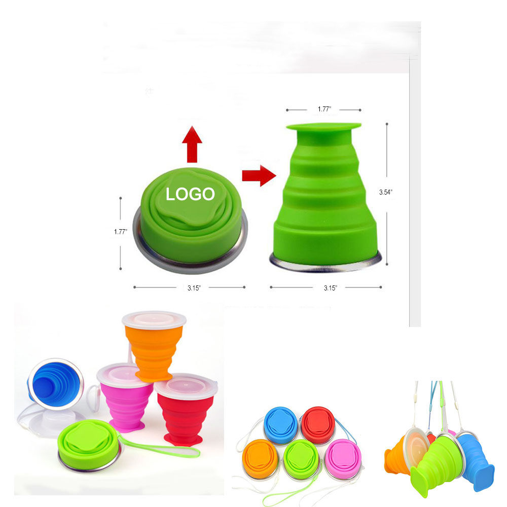8 oz Portable Collapsible Outdoor Silicone Cups 2