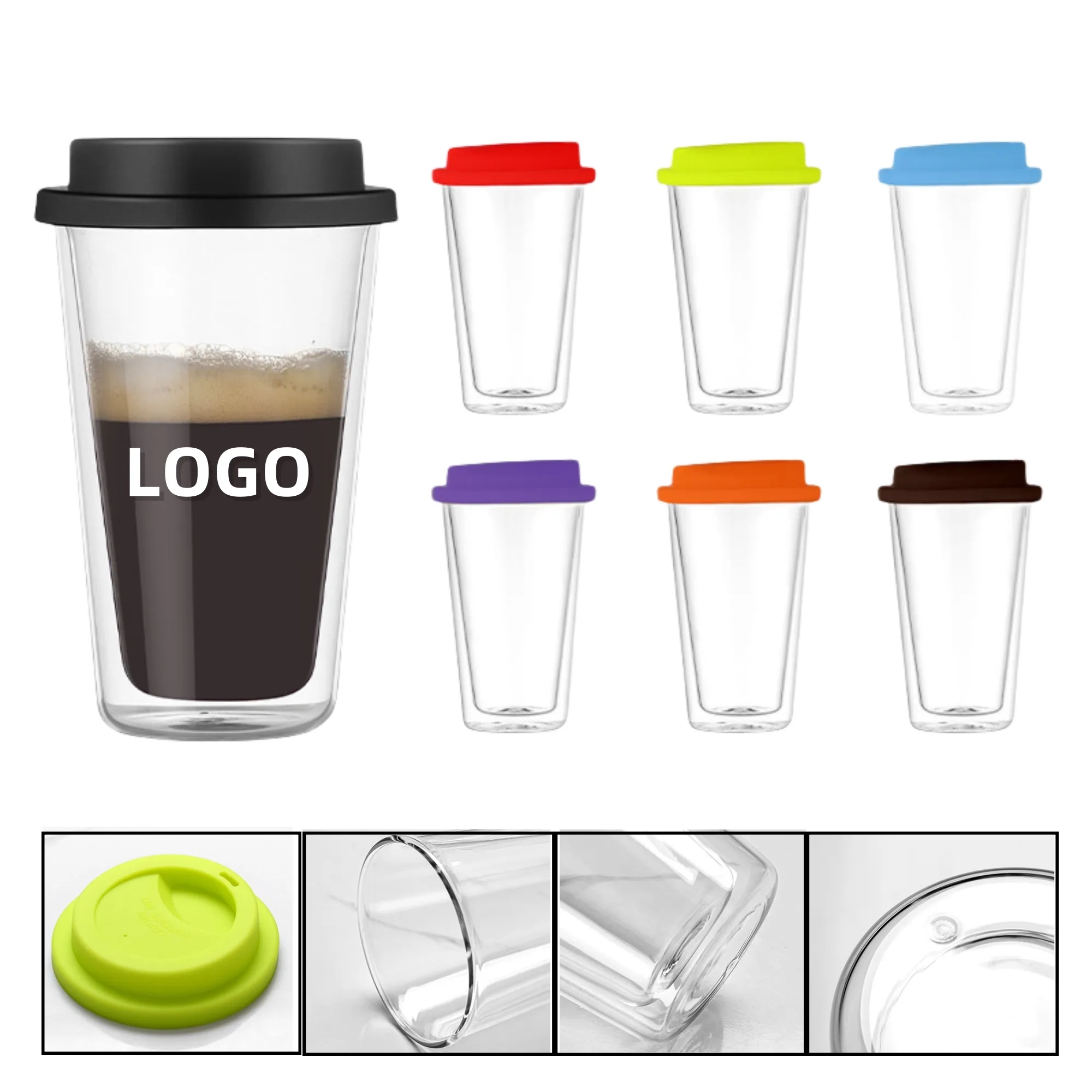 12oz Double-Walled Borosilicate Glass Water Cup 6