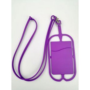 Silicone Phone Card Holder With Lanyard 3