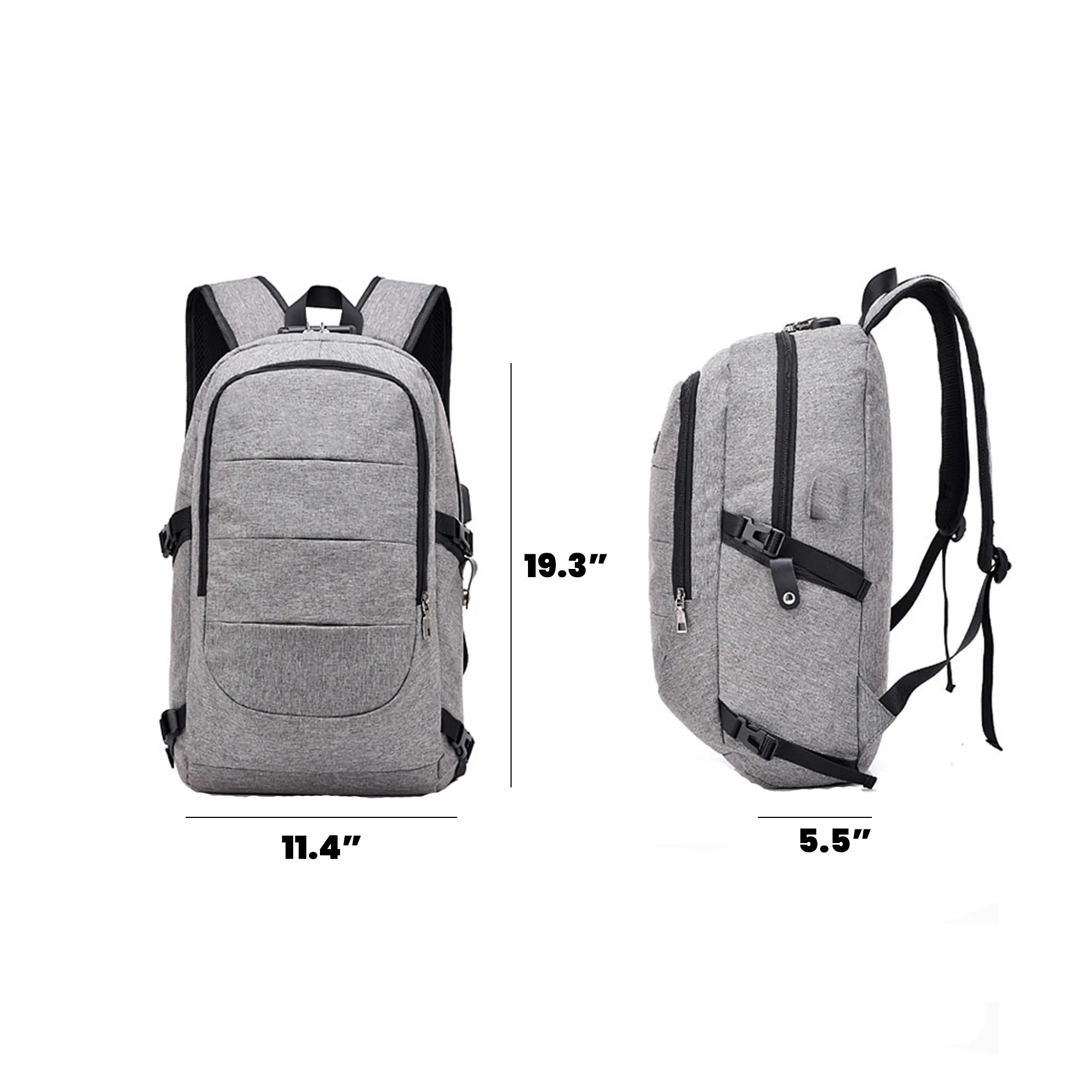 New USB Charging Commuter Backpack 11.4" x 19.3" x 5.5" 8
