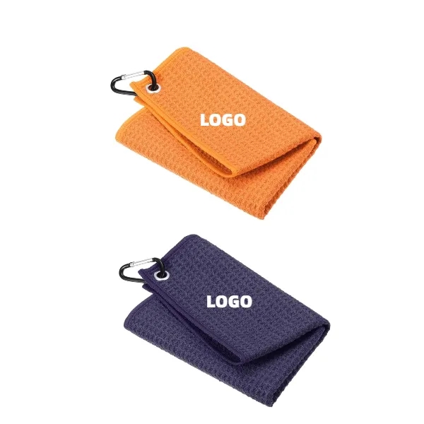 Convenient Microfiber Waffle Pattern Golf Towel 1