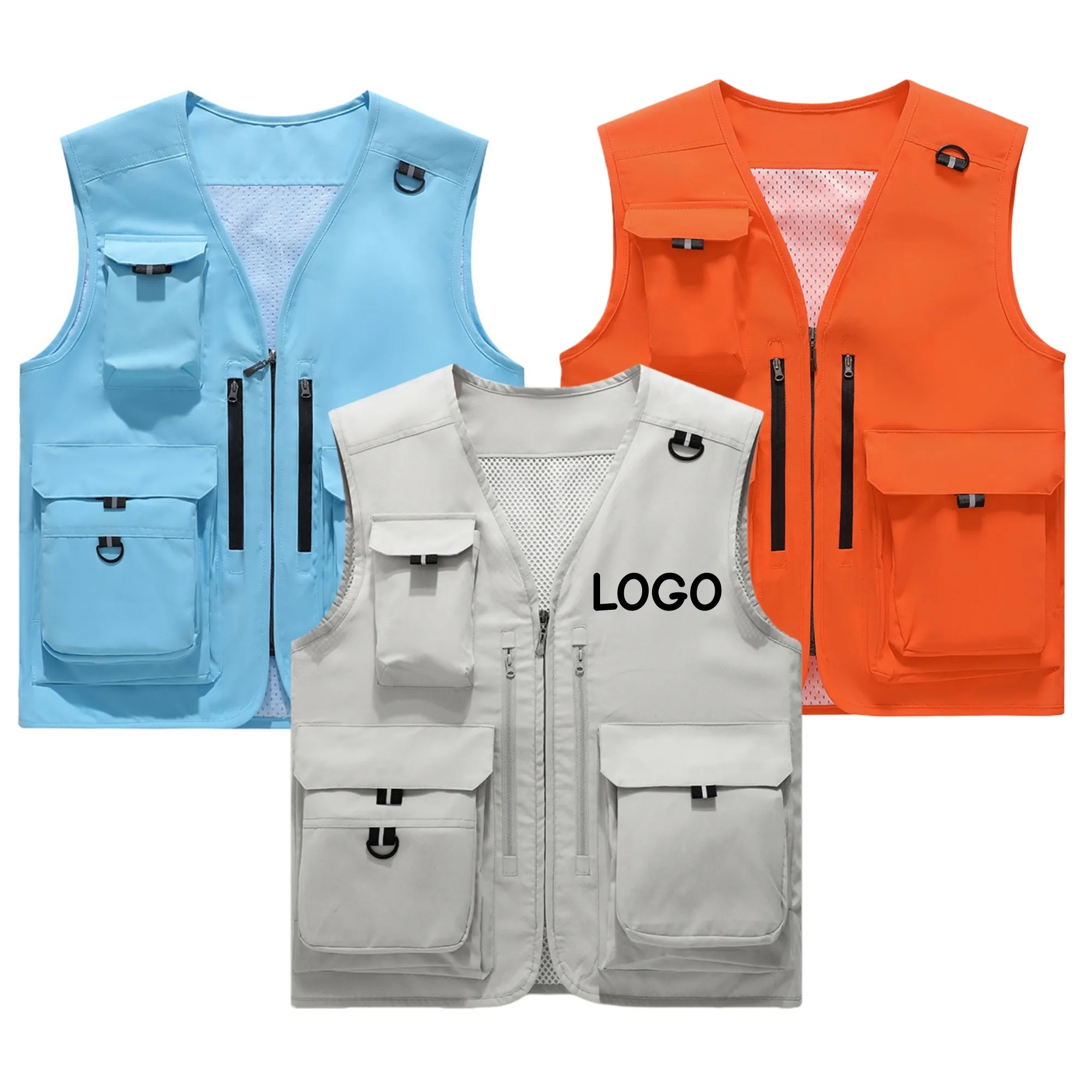 Custom Logo Work Vests For Team Staff Uniforms