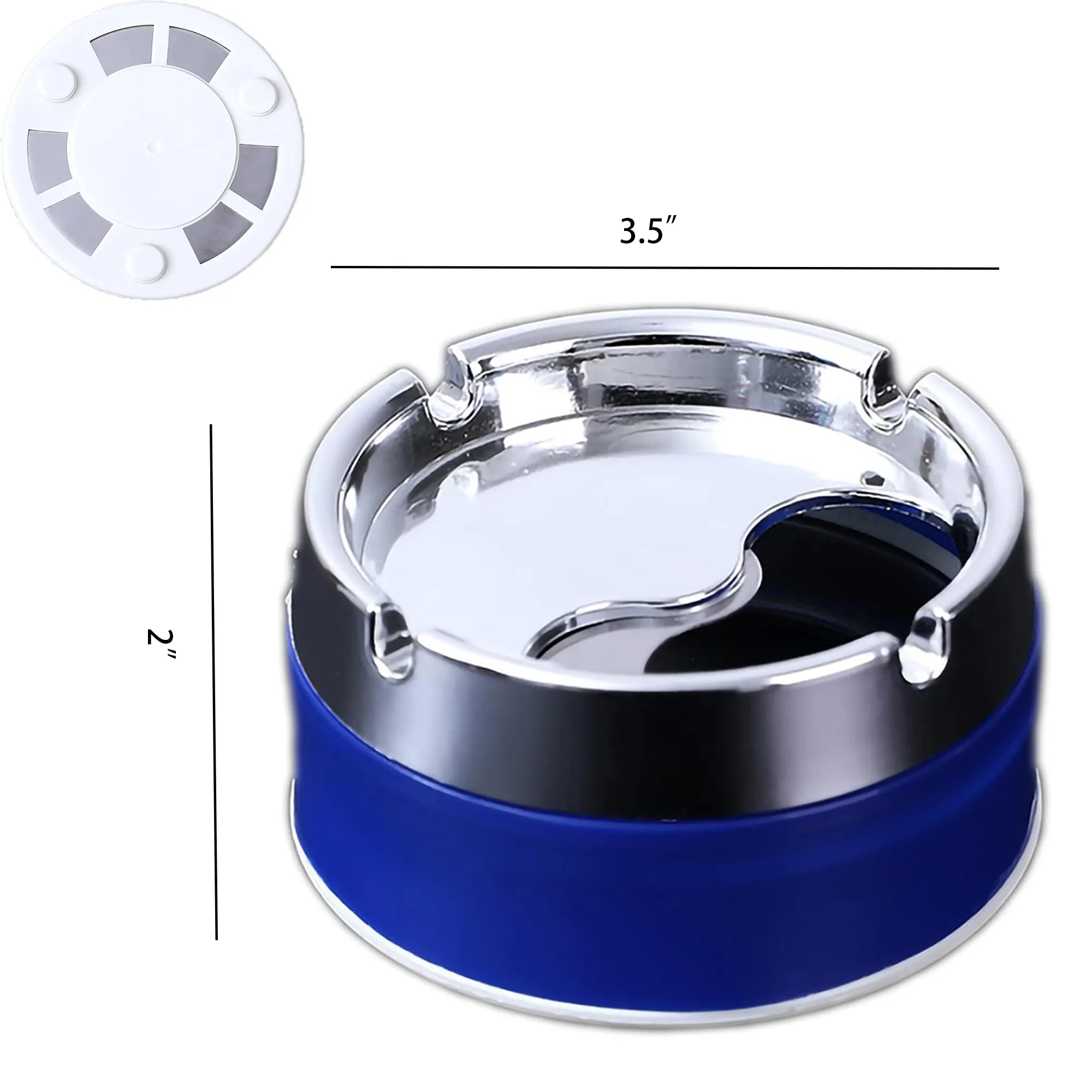 Rotating With Lid Stainless Steel Ashtray 3