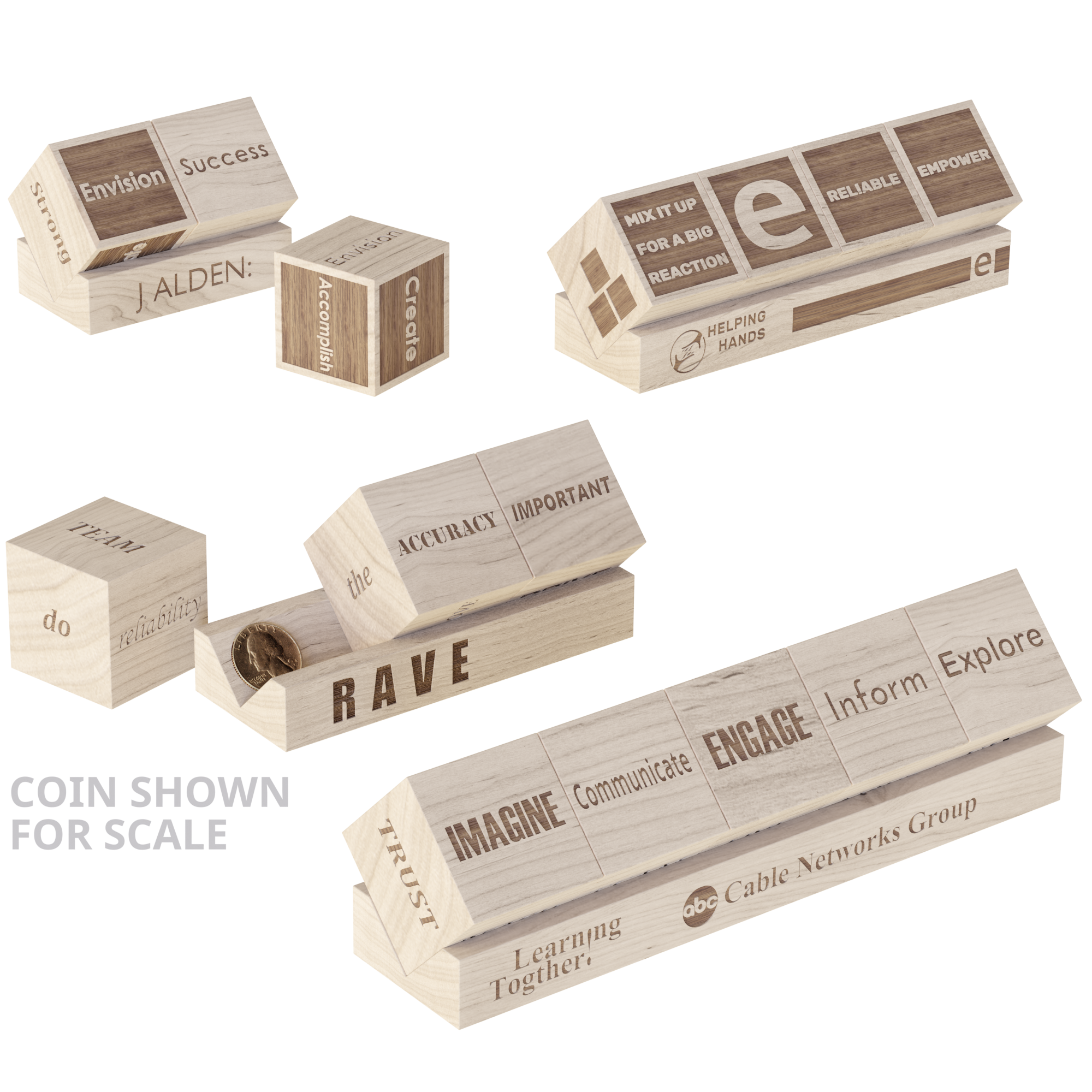 1-3/4" Wooden Cube with SIX faces lasered 1