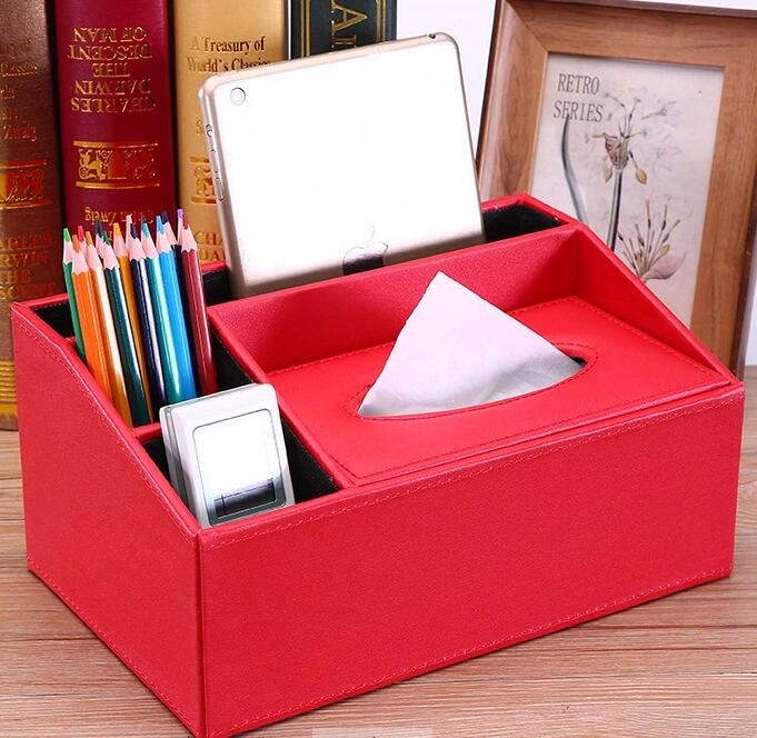 Leather Household Multifunction Tissue Box 2