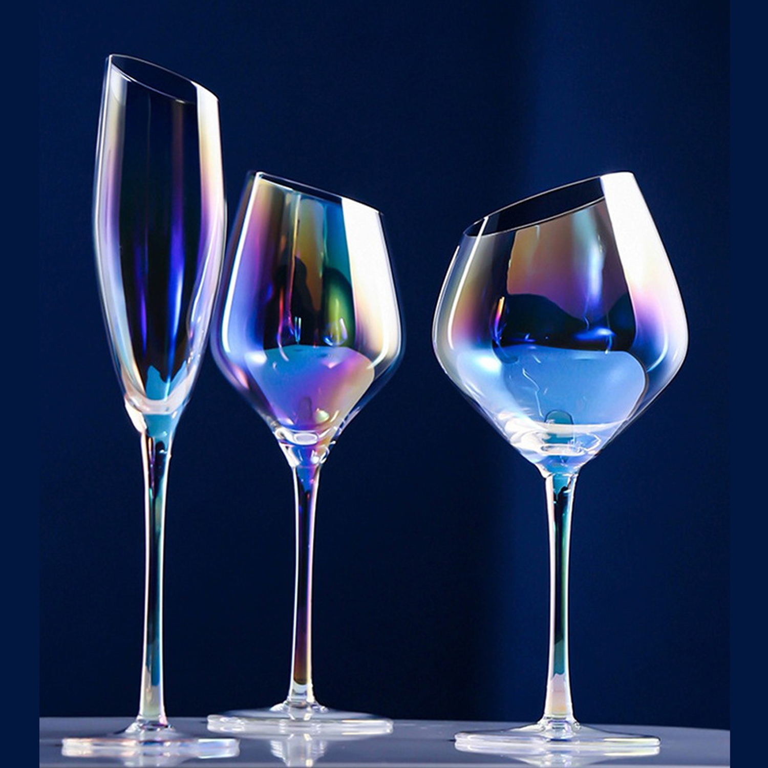 Reusable Luxury Colored Crystal Rainbow Wine Glass 5