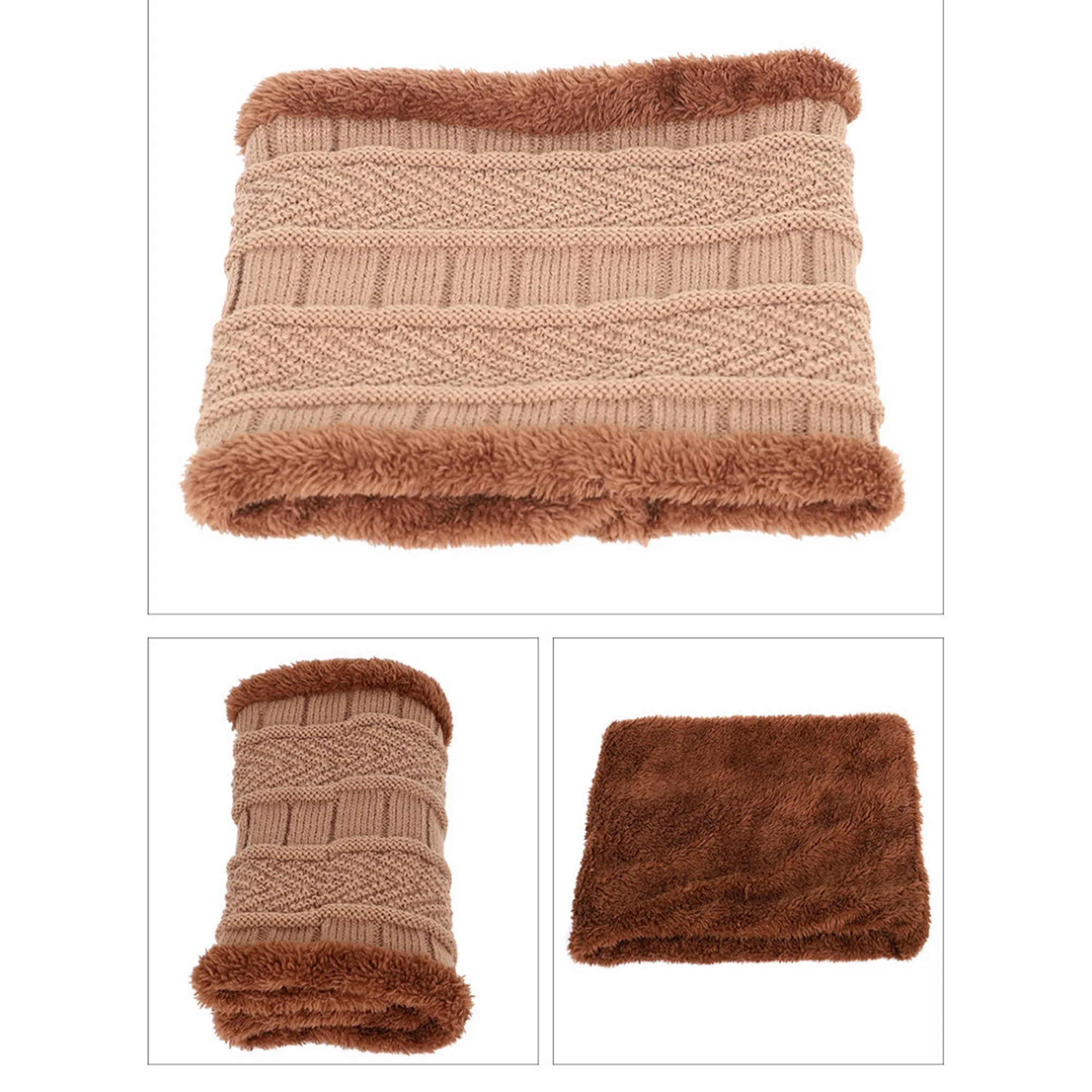 Beanie Hat Scarf Neck Warmer Set 6