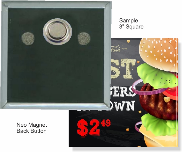 Neo Magnet 3 Inch Square Button 1