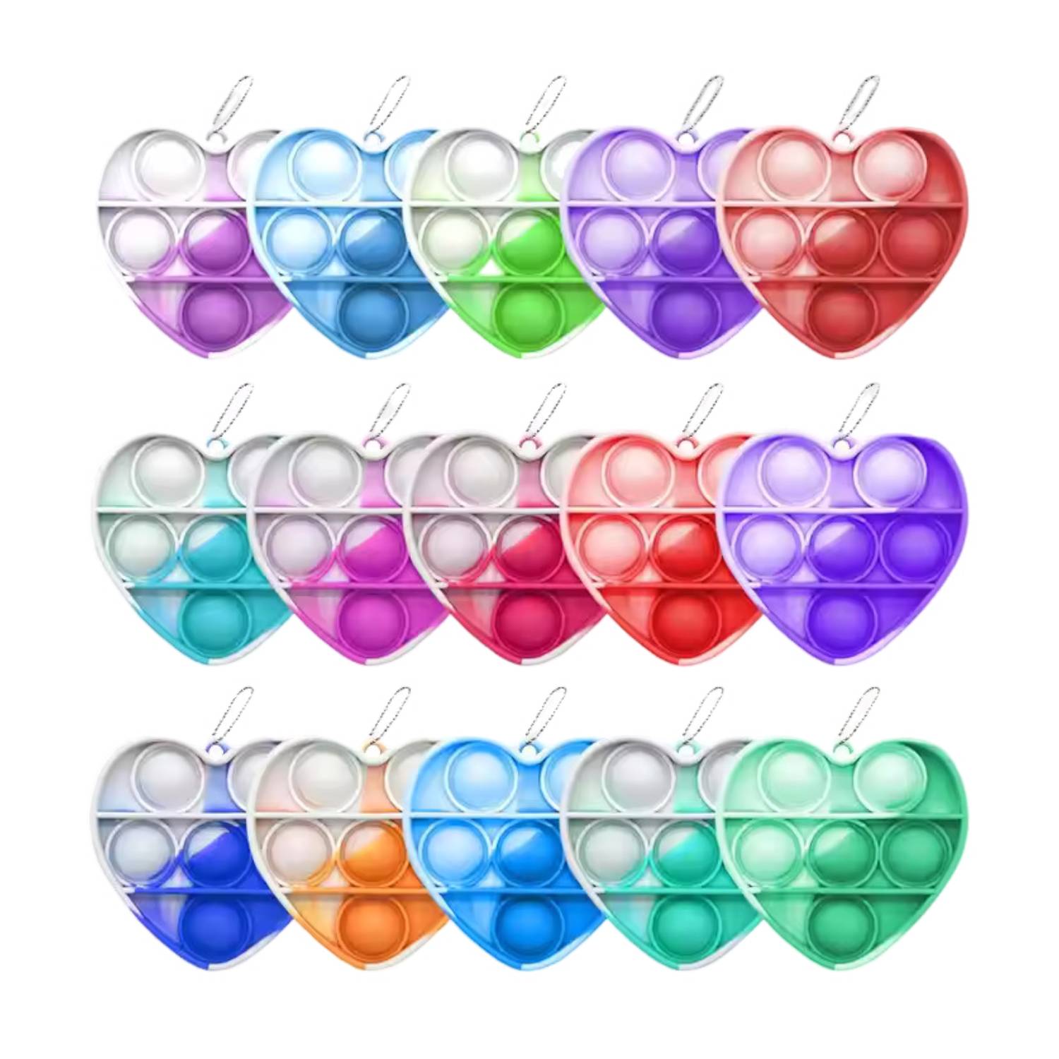 Silicone Push Pop Fidget Keychain 1