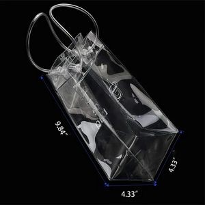 Wine Bottle Cooling Clear Ice Bag with Handle 5