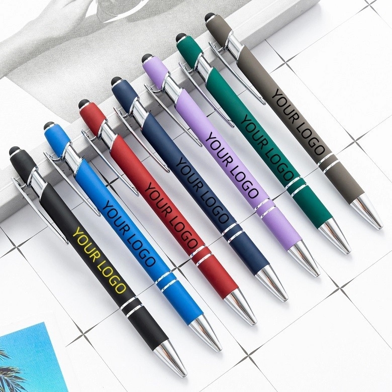 Incline Soft Touch Stylus Metal Pen - Laser Engraved 9