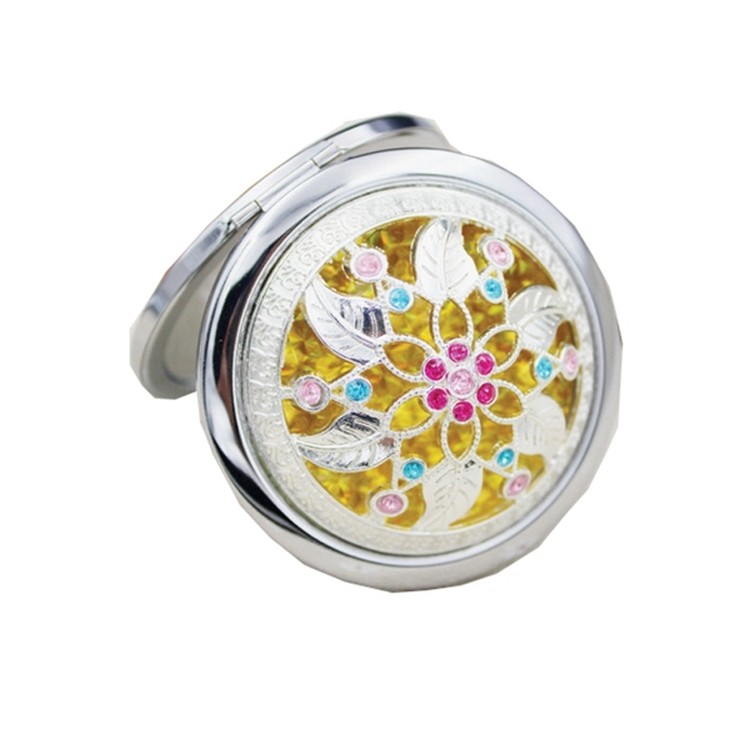 Silver Crystal Foldable Makeup Mirror 2