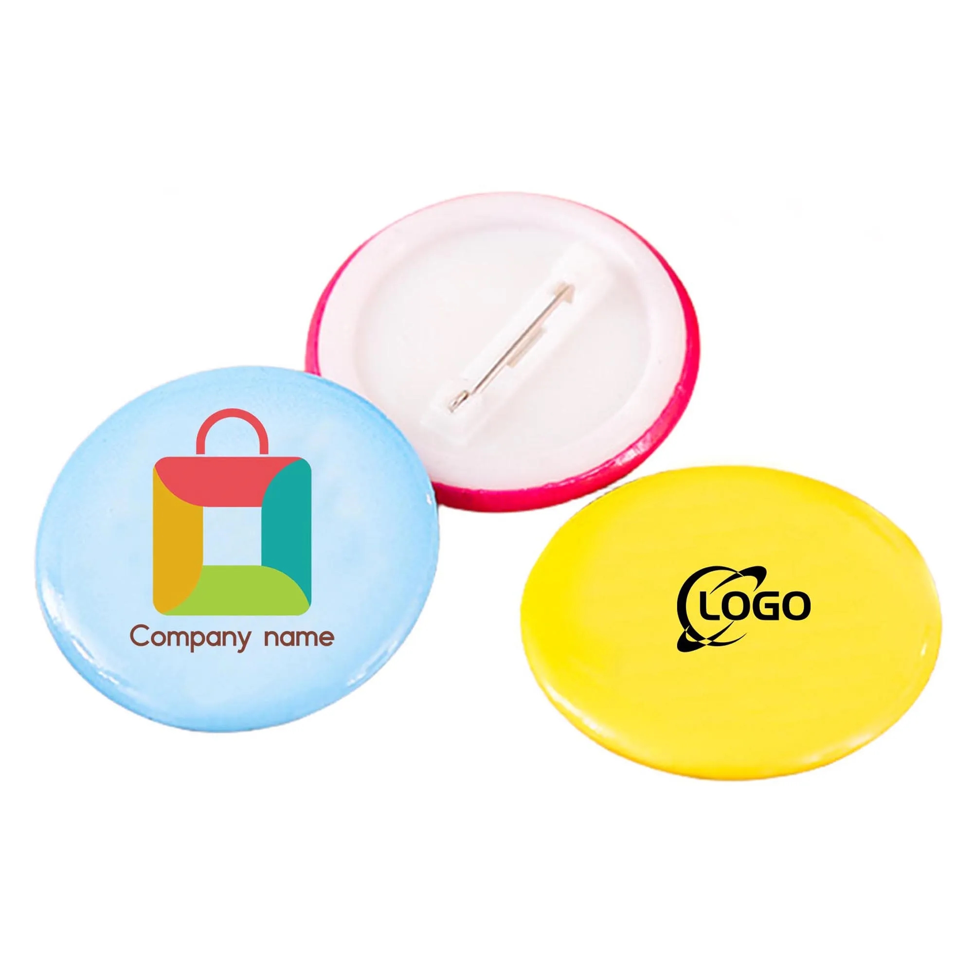 MOQ 20pcs 2.3" Round Plastic/Tinplate Full-Color Pin Badge 2