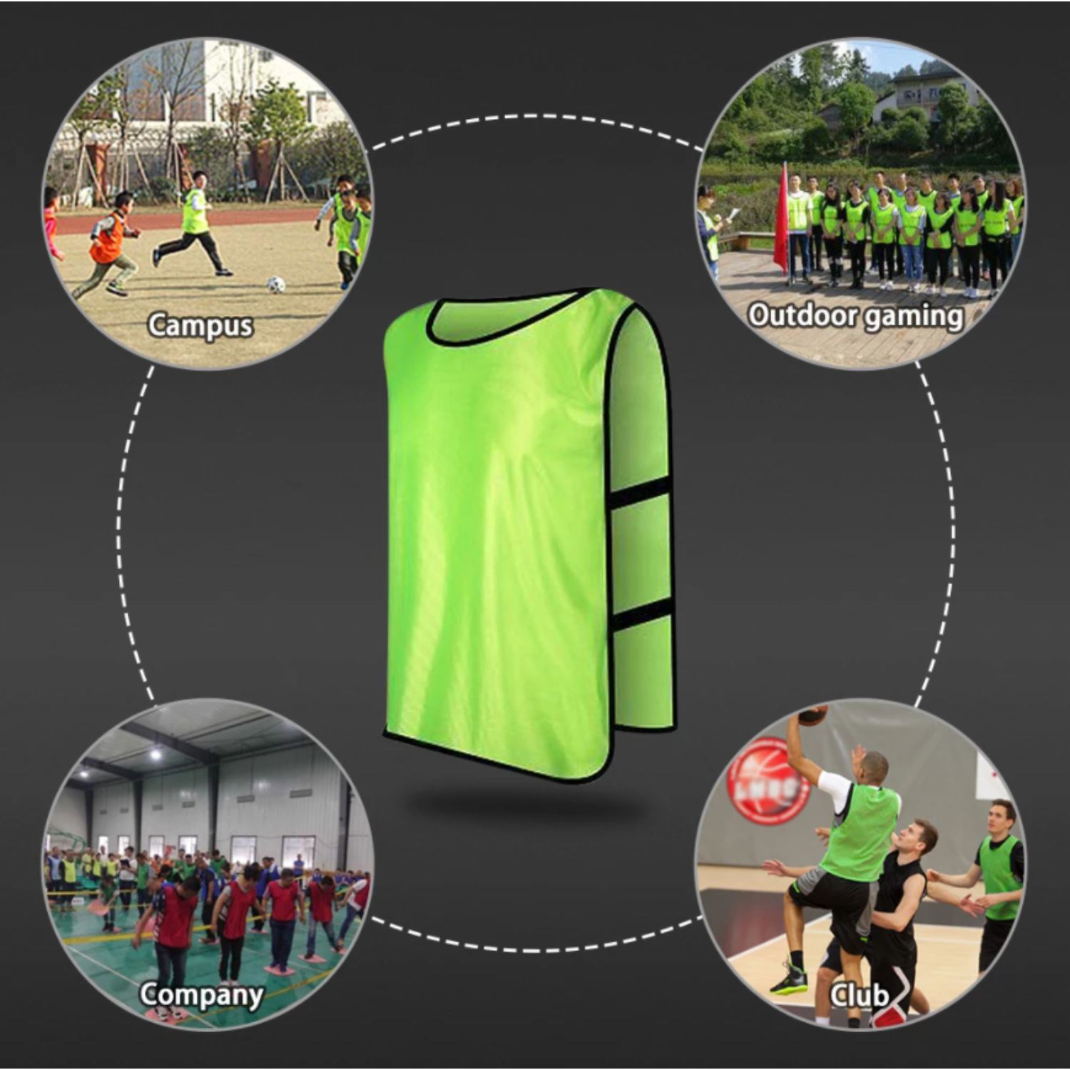 Unisex 160 GSM Birdseye Mesh Performance Training Pinnies 7