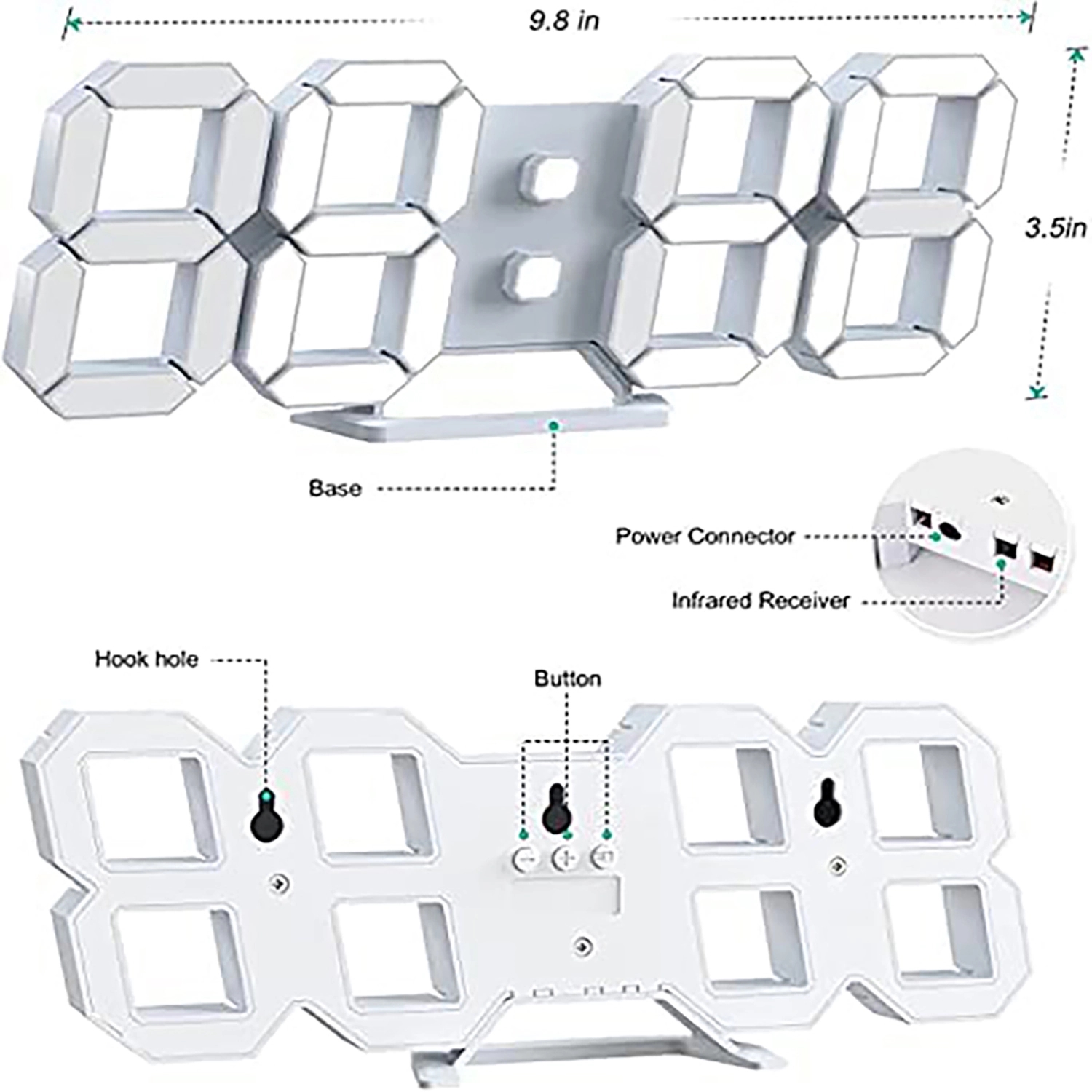 Led Digital Alarm 3D Wall Clock 11