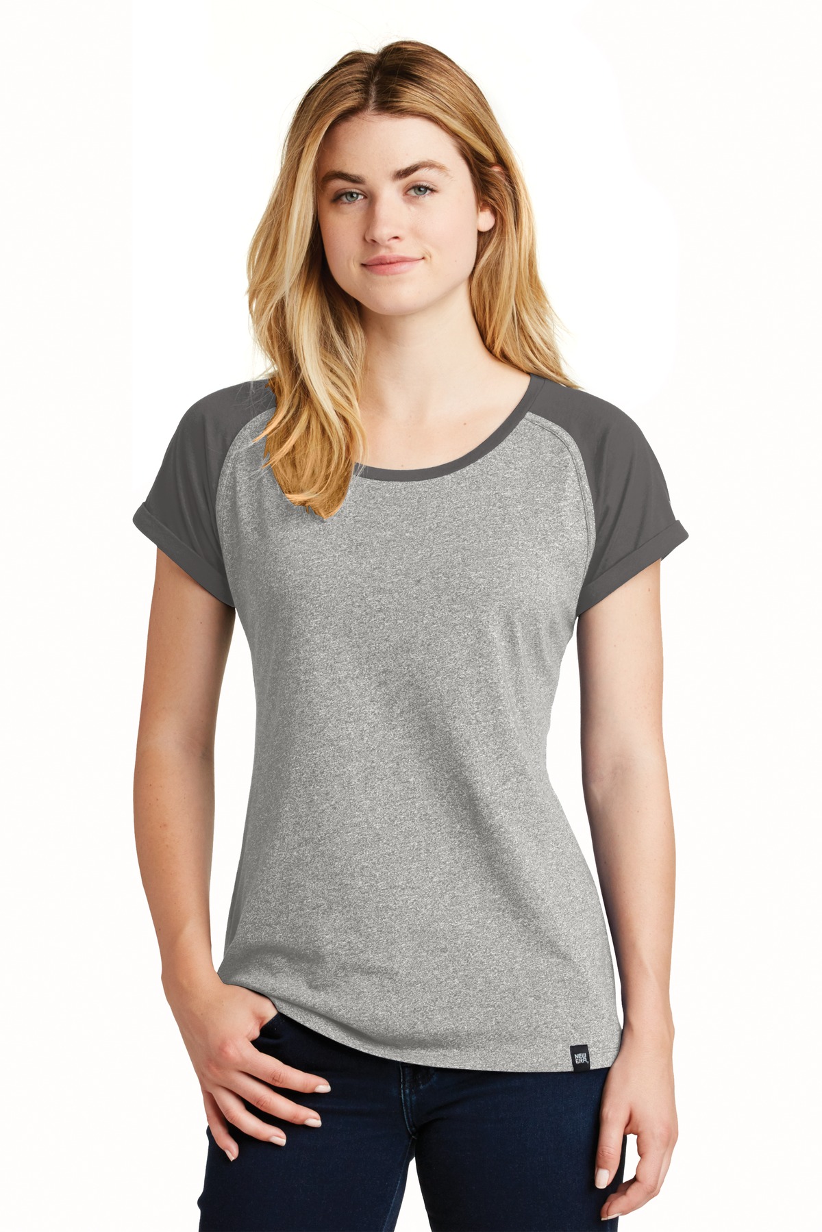 New Era Women's Heritage Blend Varsity Tee. LNEA107 16