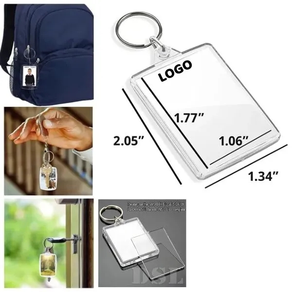 Acrylic Keychain Photo Frame - Transparent Clear Design 2