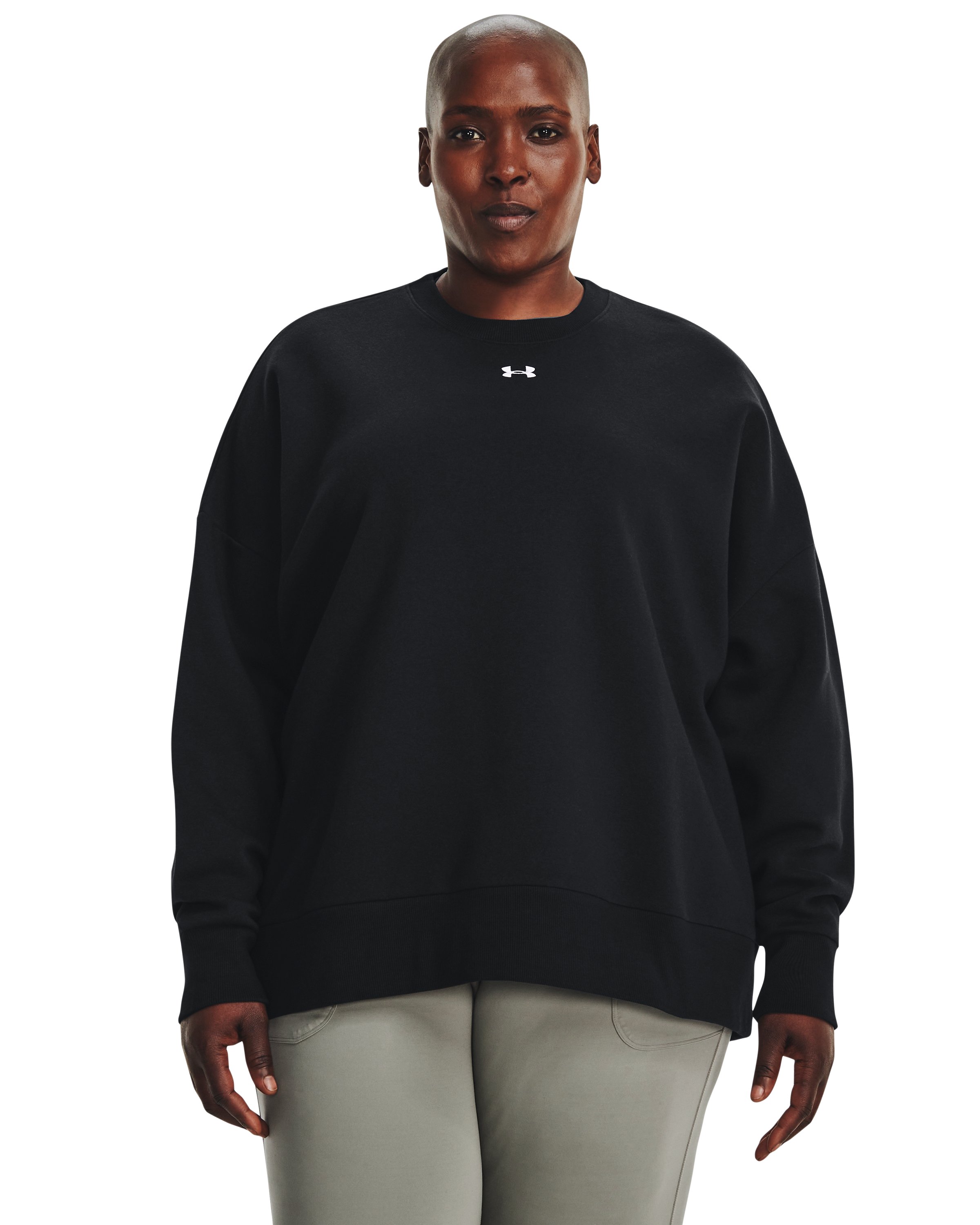 Women's UA Rival Fleece Oversized Crew  4