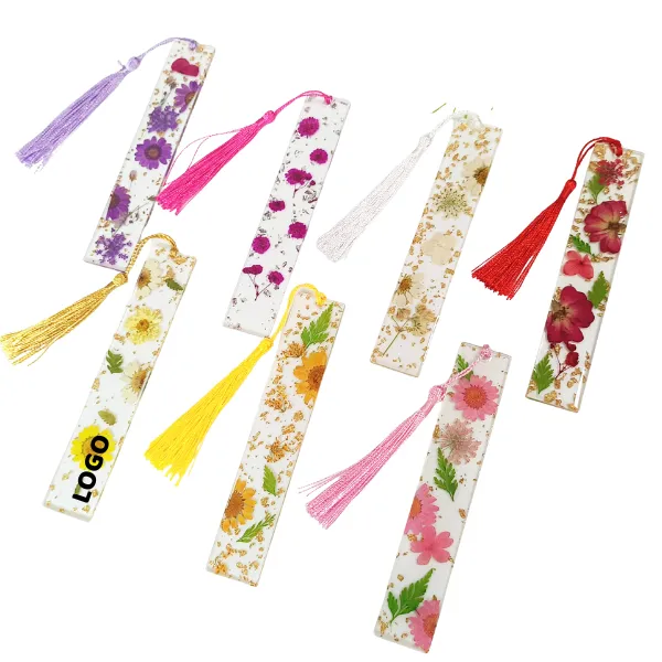 Pressed Flower Resin Bookmark with Tassel 3