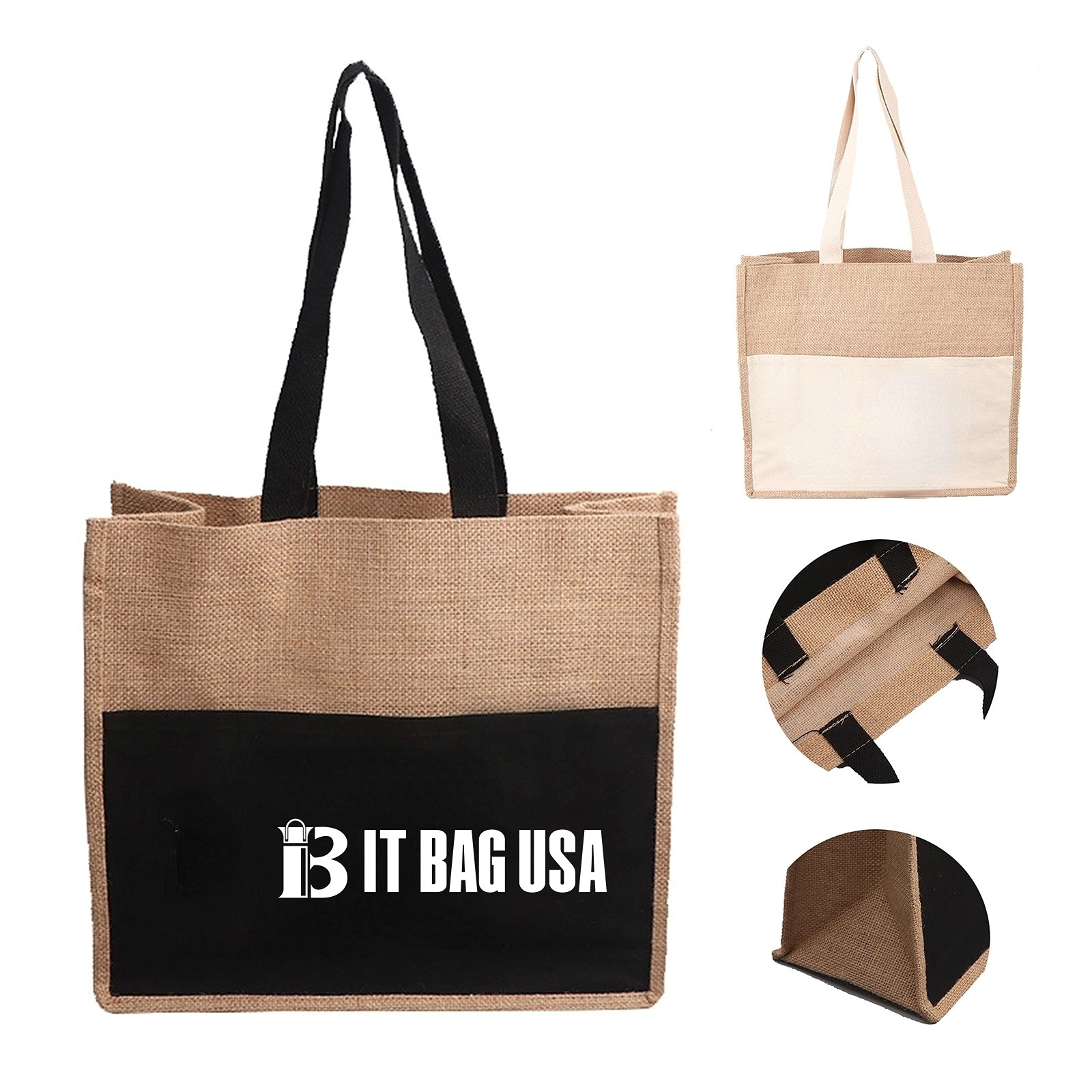 Reusable Grocery Imitation Jute Tote Bags 1