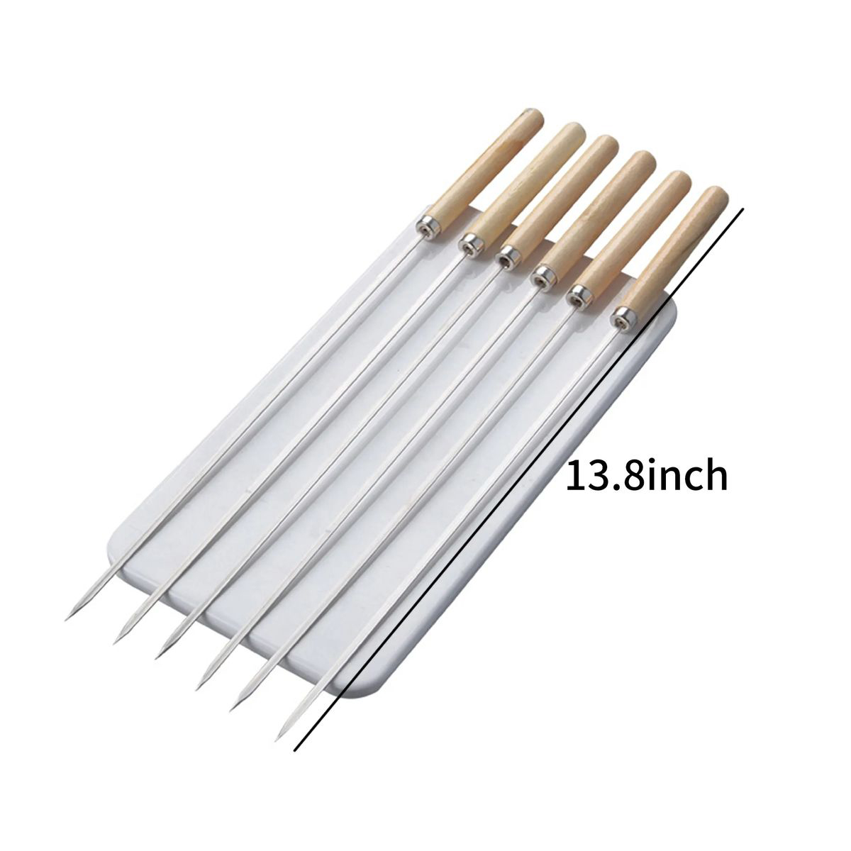 Stainless Steel Barbecue Skewer with Wood Grip 3