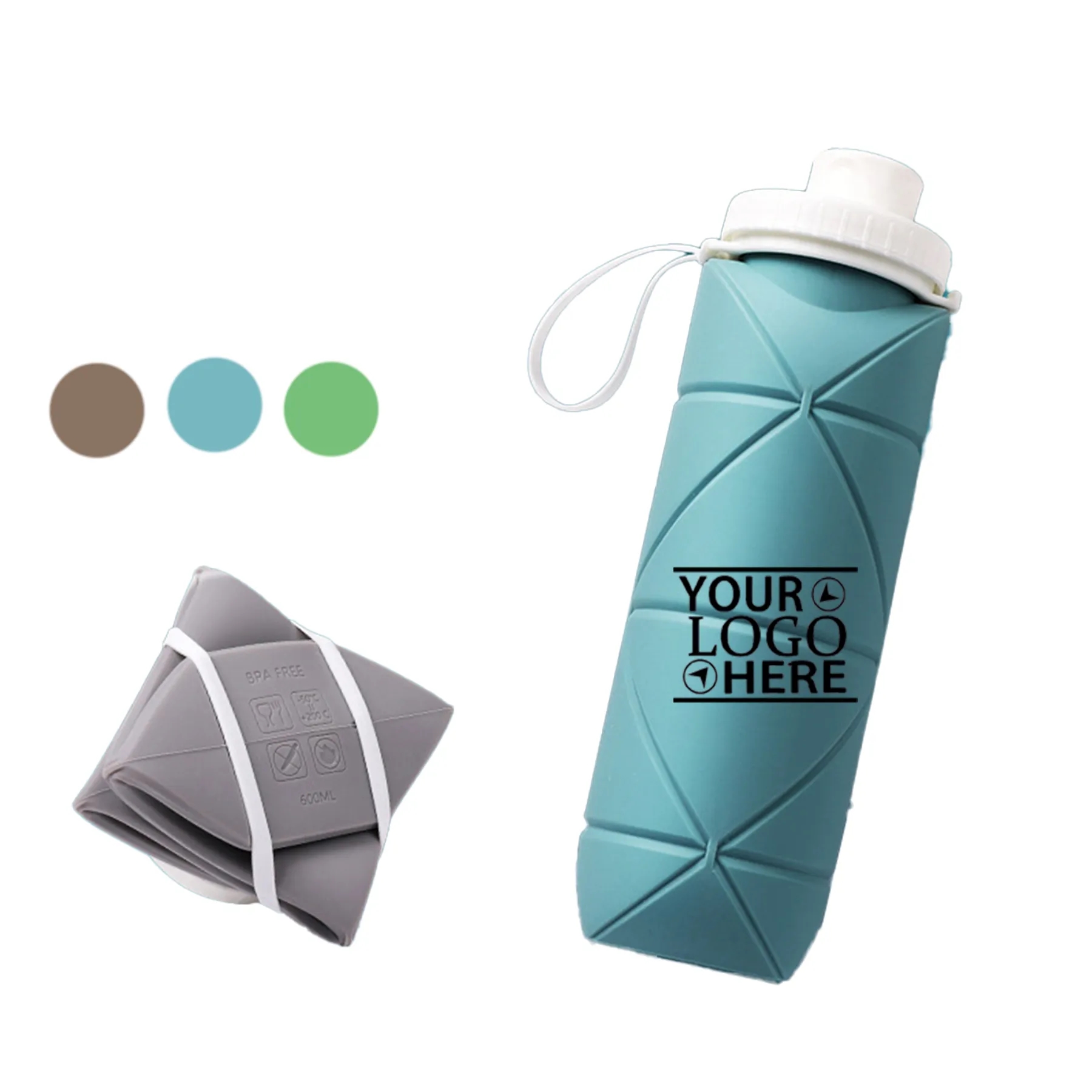 20oz Scalable Silicone Sport Bottle 2