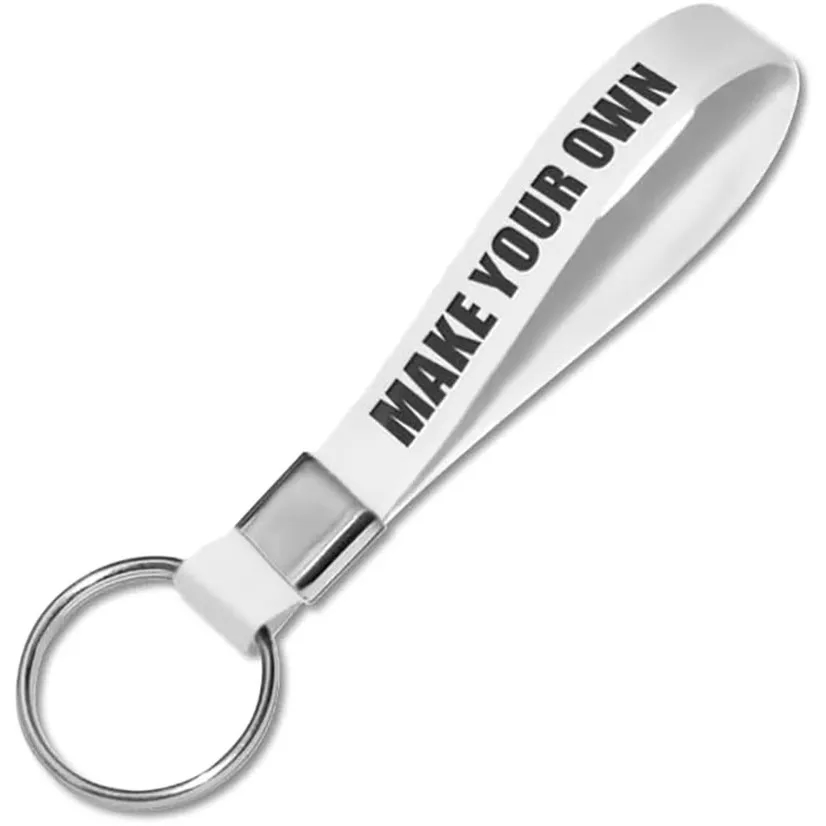 Screen Printed Silicone Wristband Keychain 7
