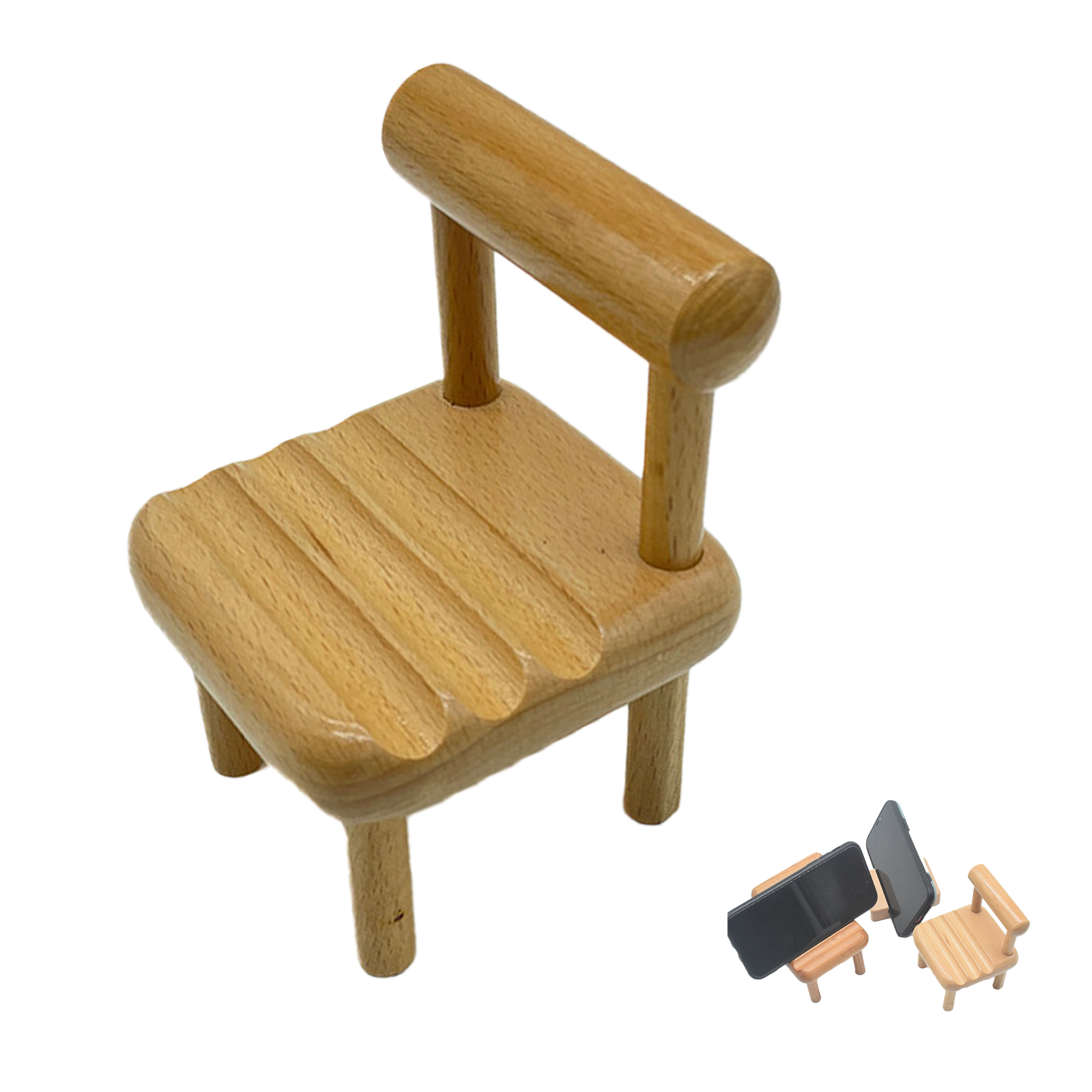 Cell Phone Stand Desktop Wood Chairs 4