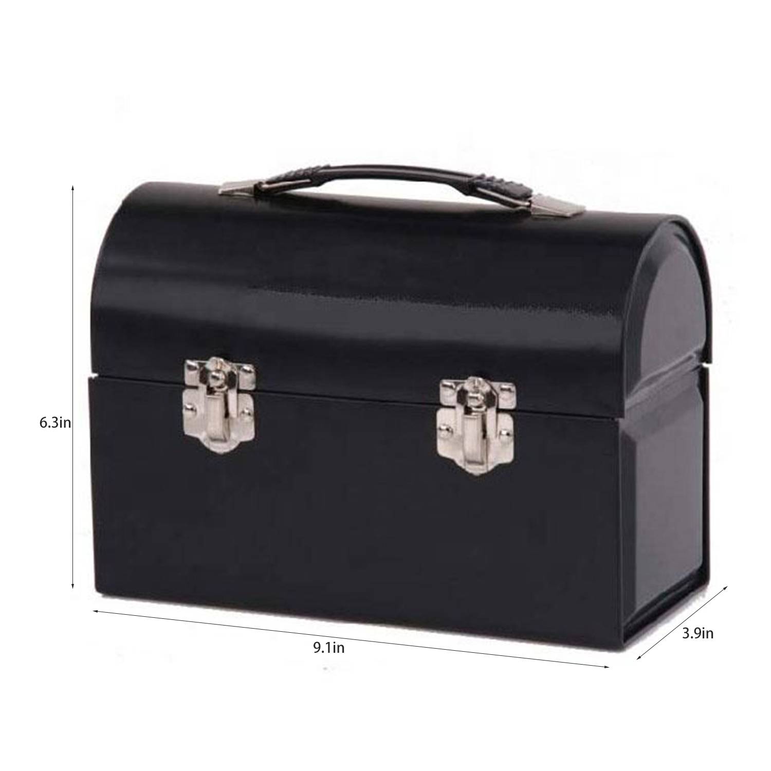 Locking Tinplate Dome Lunch Box w/ Handle 6
