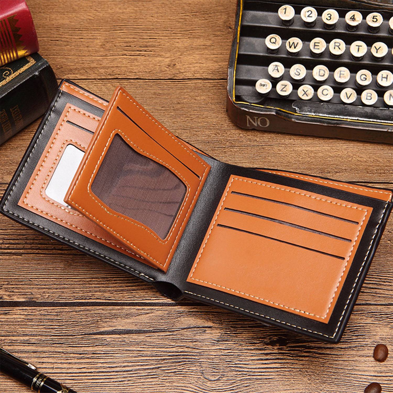 PU leather wallet with Multiple card positions 3