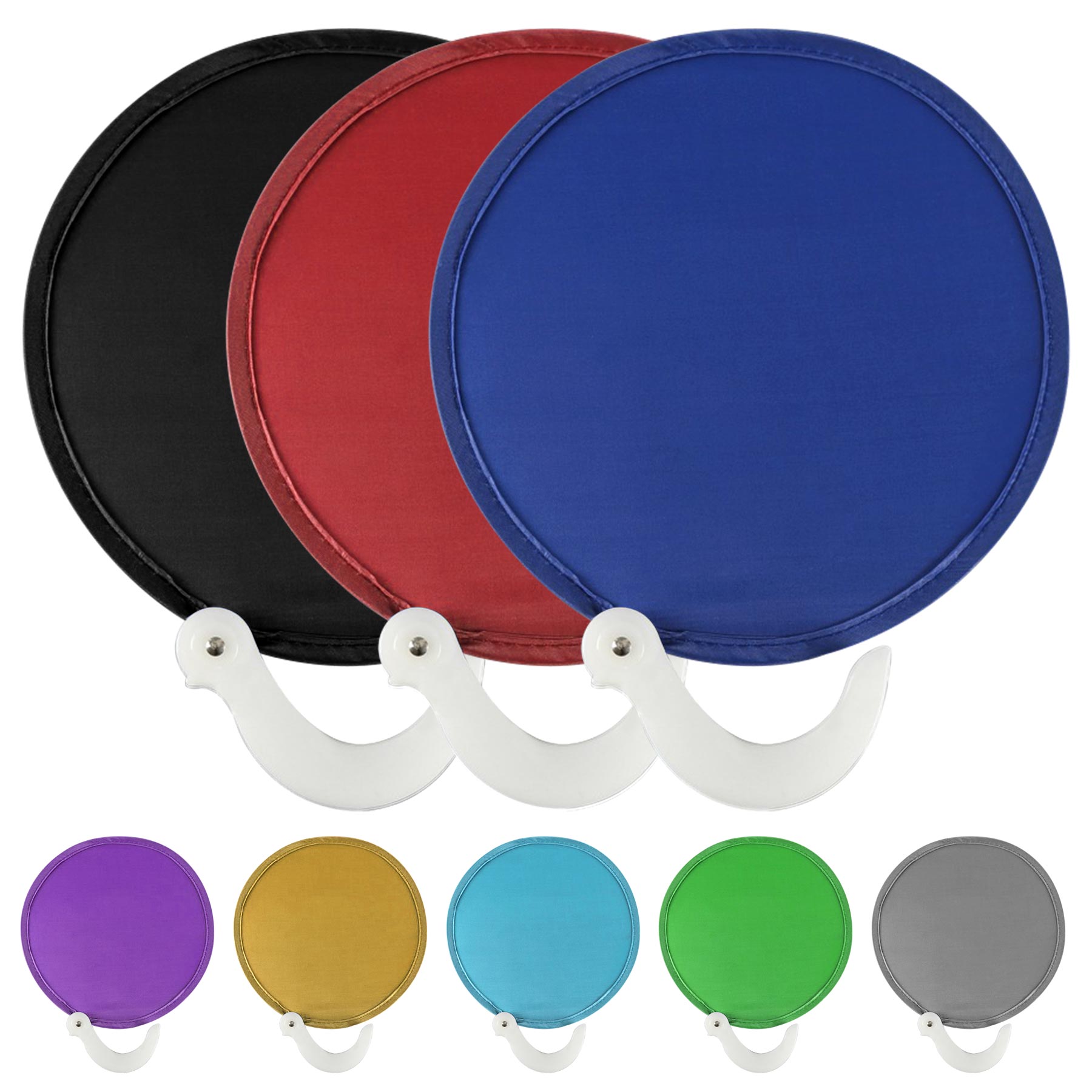Handle Nylon Foldable Fan With Pouch 2