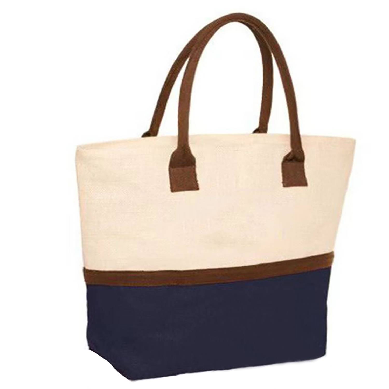 Custom Splicing Linen Fashion Tote Bag, custom tote bag with logo imprint 7