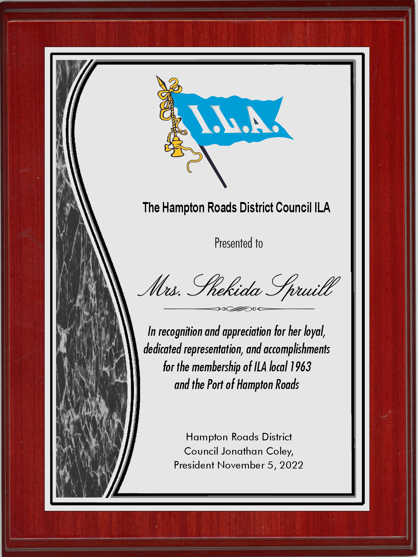 Pianowood Plaque With Swoosh Plate 5