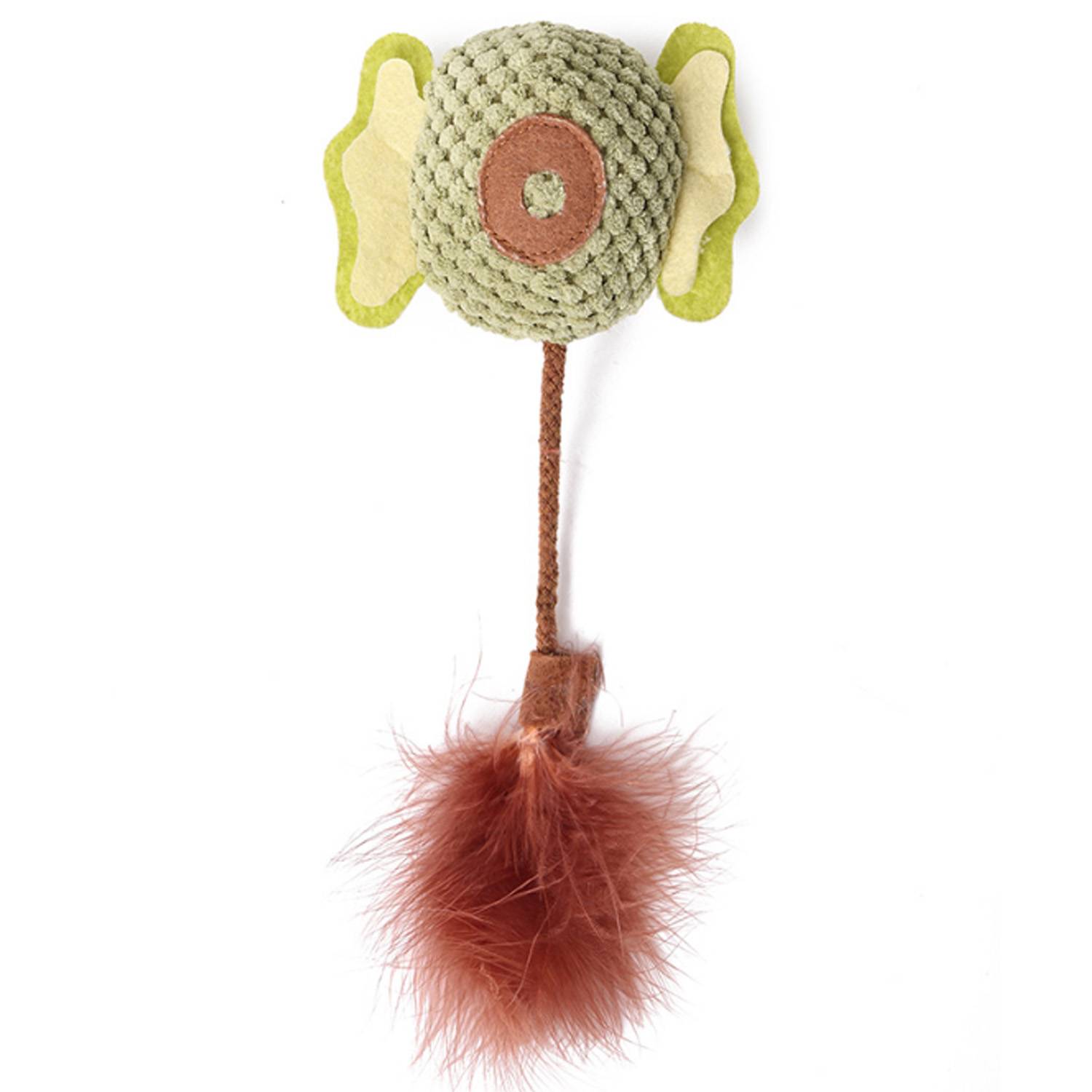 Catnip Plush Feather Tail Pet Chew Toy w/ Bell 3