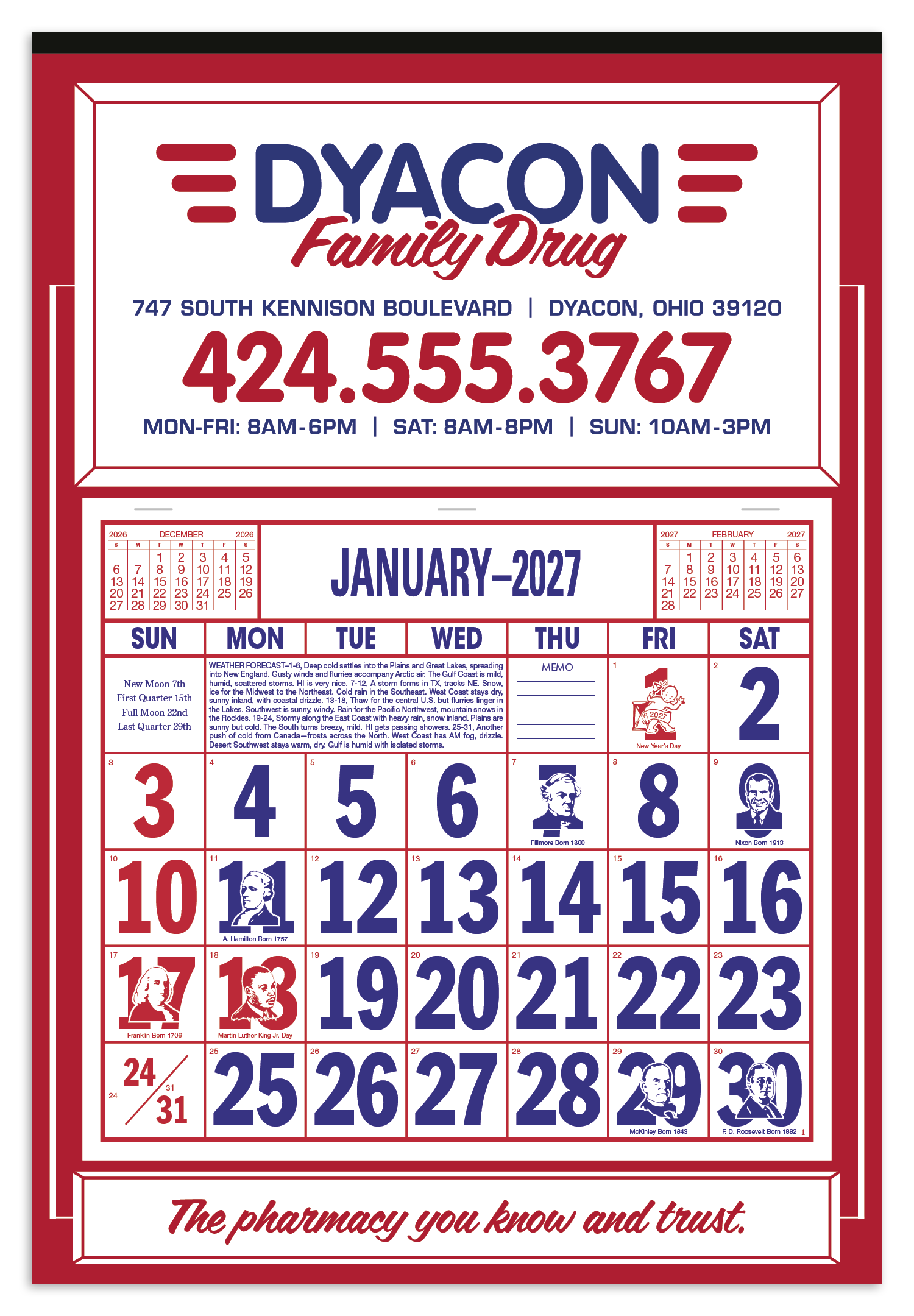 Skinner & Kennedy® Apron Calendar 14