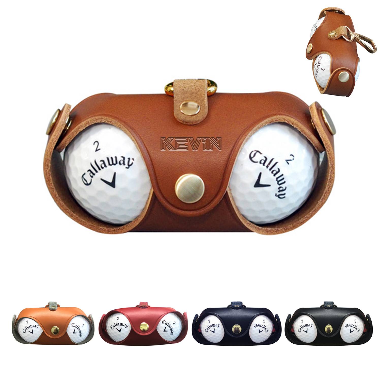 Leather Golf Ball Carrier Case 1
