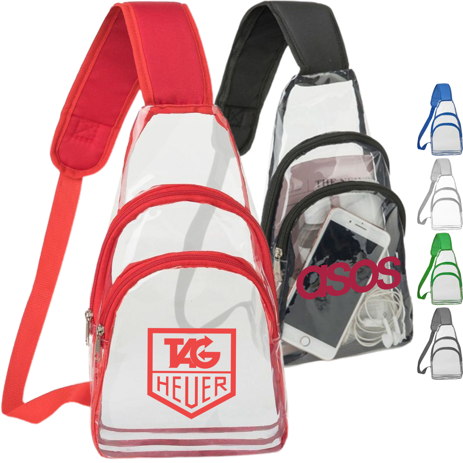 Sling Travel Clear Bag PVC Transparent Crossbody Backpack 2