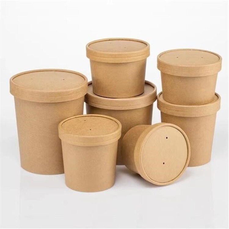 8OZ Kraft soup cup with lid 2