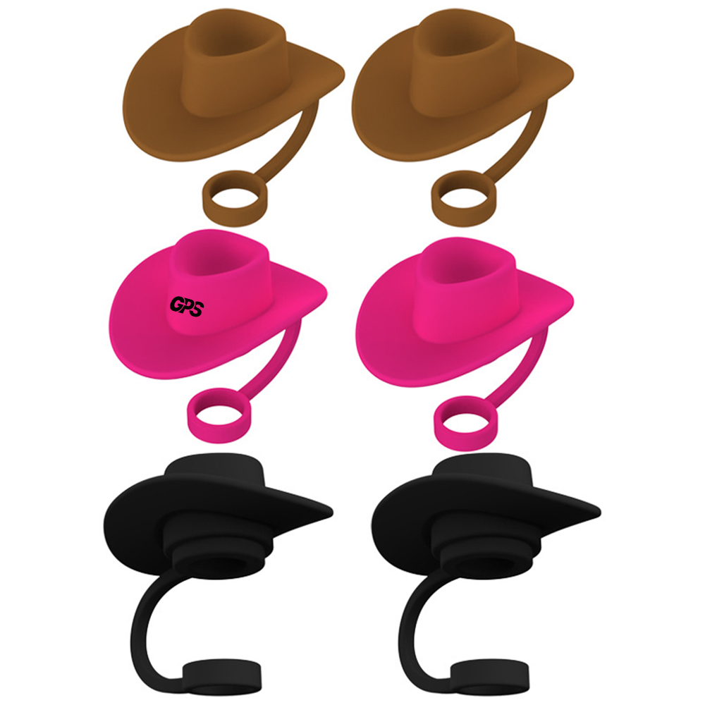 Cowboy Hat Shaped Silicone Straw Dust-Proof Cover 2