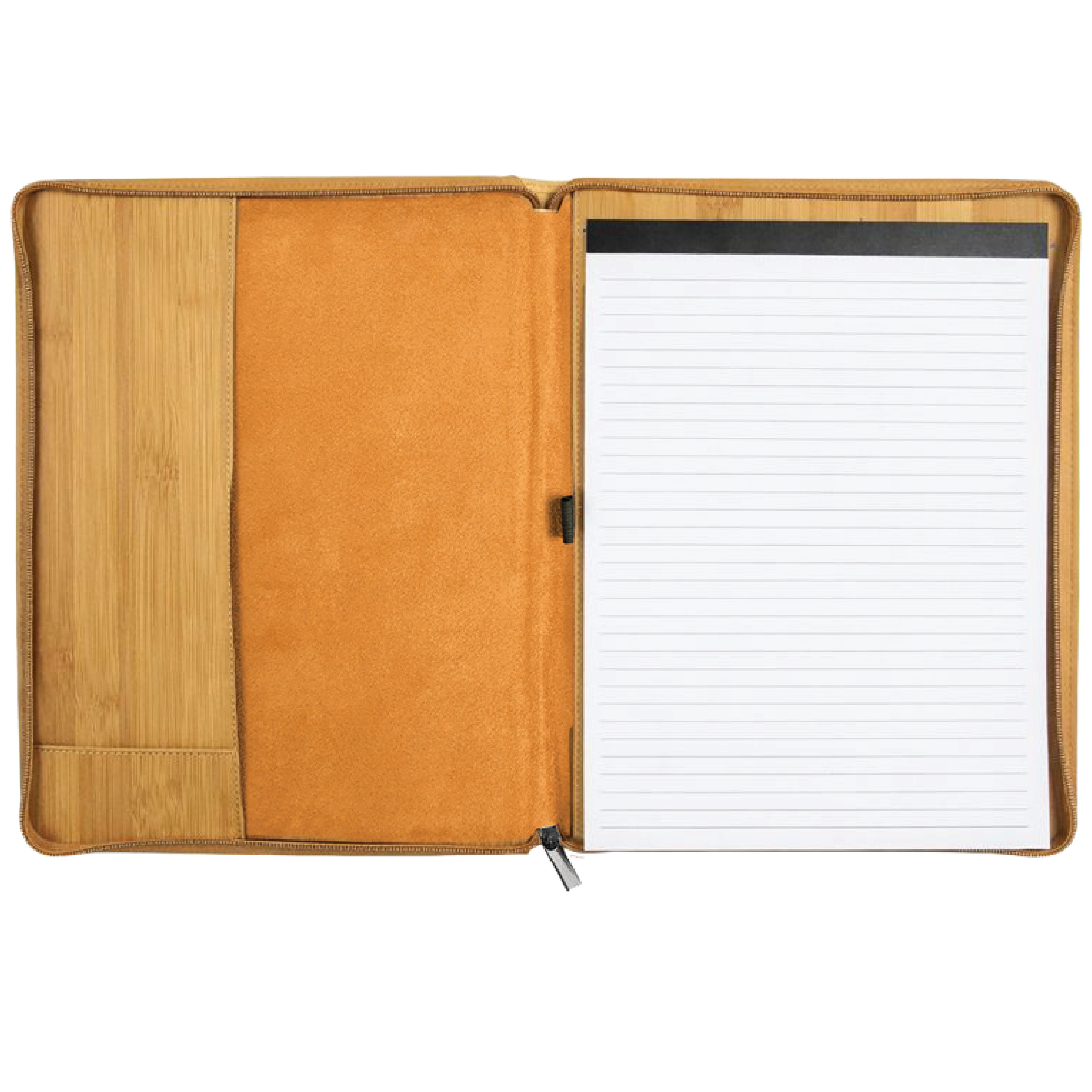 9" x 12" Leatherette Bamboo Portfolio with Zipper 9