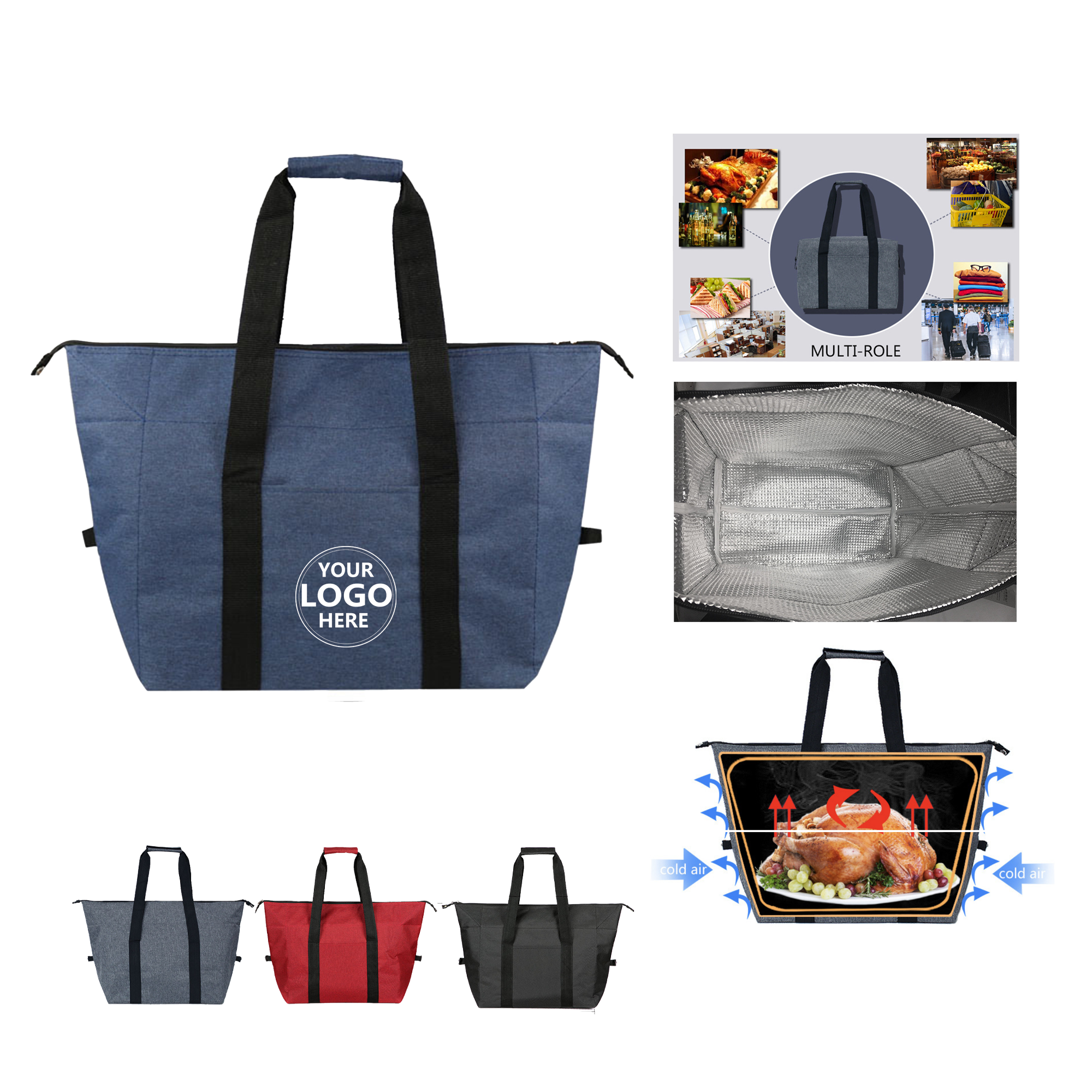 Aluminum Foil Insulated Tote with Oxford Fabric 2