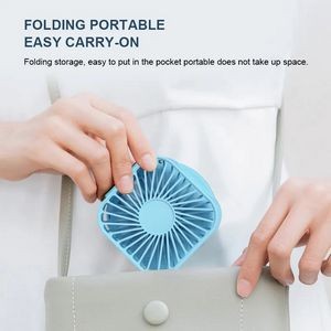 Mini Makeup Mirror Folding Handheld Fan 2