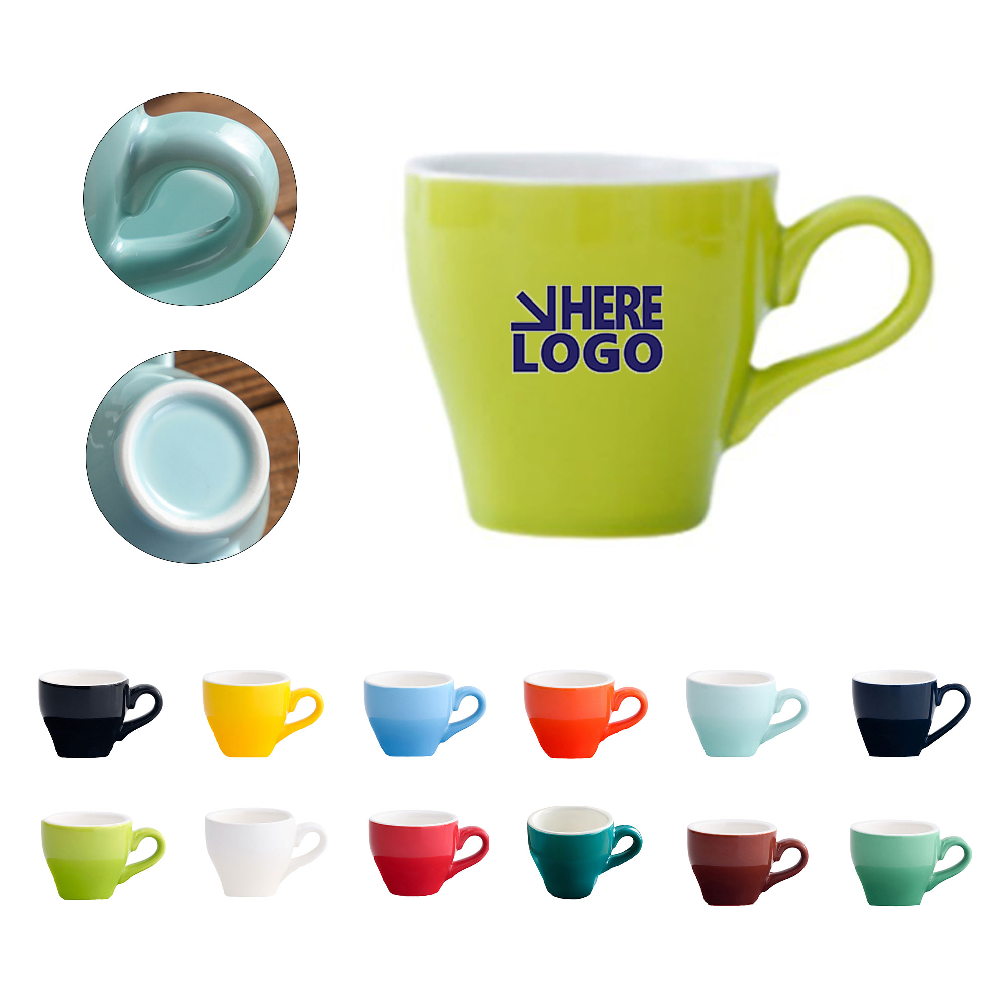 2.7oz Ceramic European Espresso Coffee Cups 9