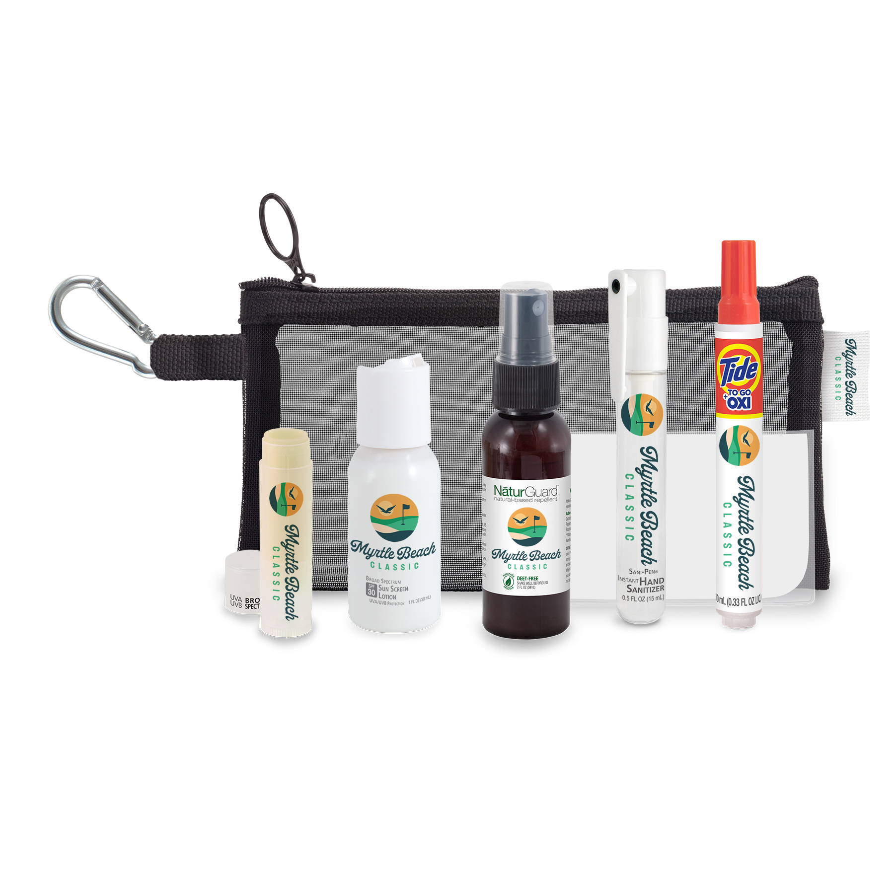 Course-to-Clubhouse Golf Kit with Sewn-in Tag & Carabiner 1