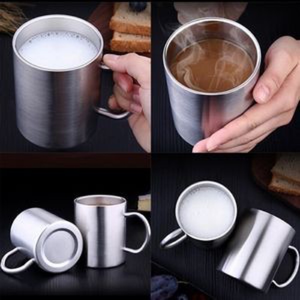 8Oz Double-Wall Stainless Steel Coffee Cup With Handle 2
