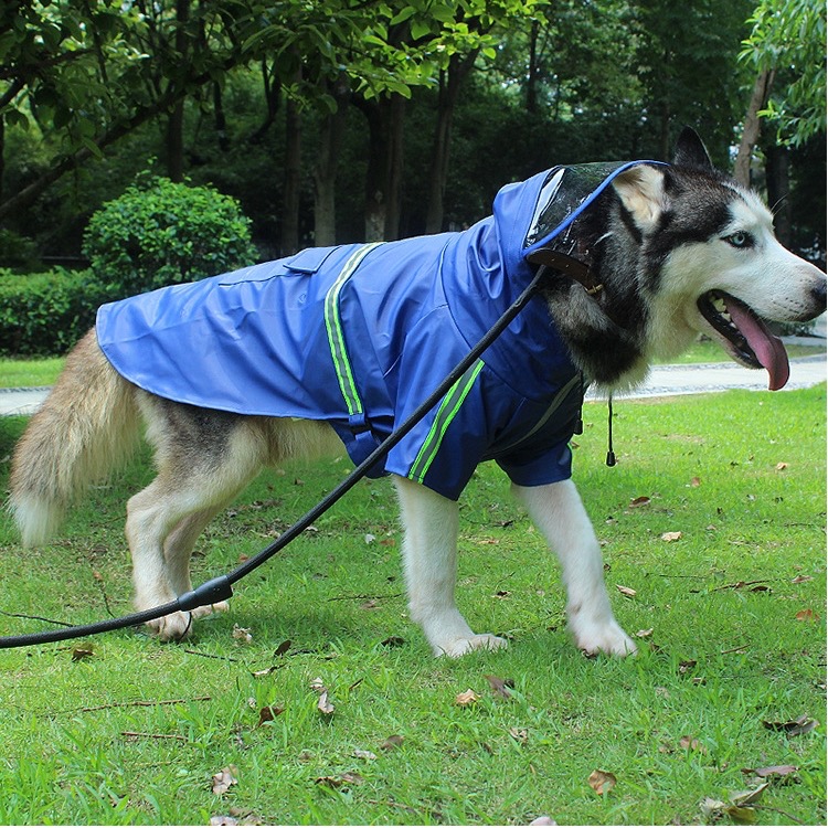 Raincoats for Large Dogs with Reflective Strip Rain 1