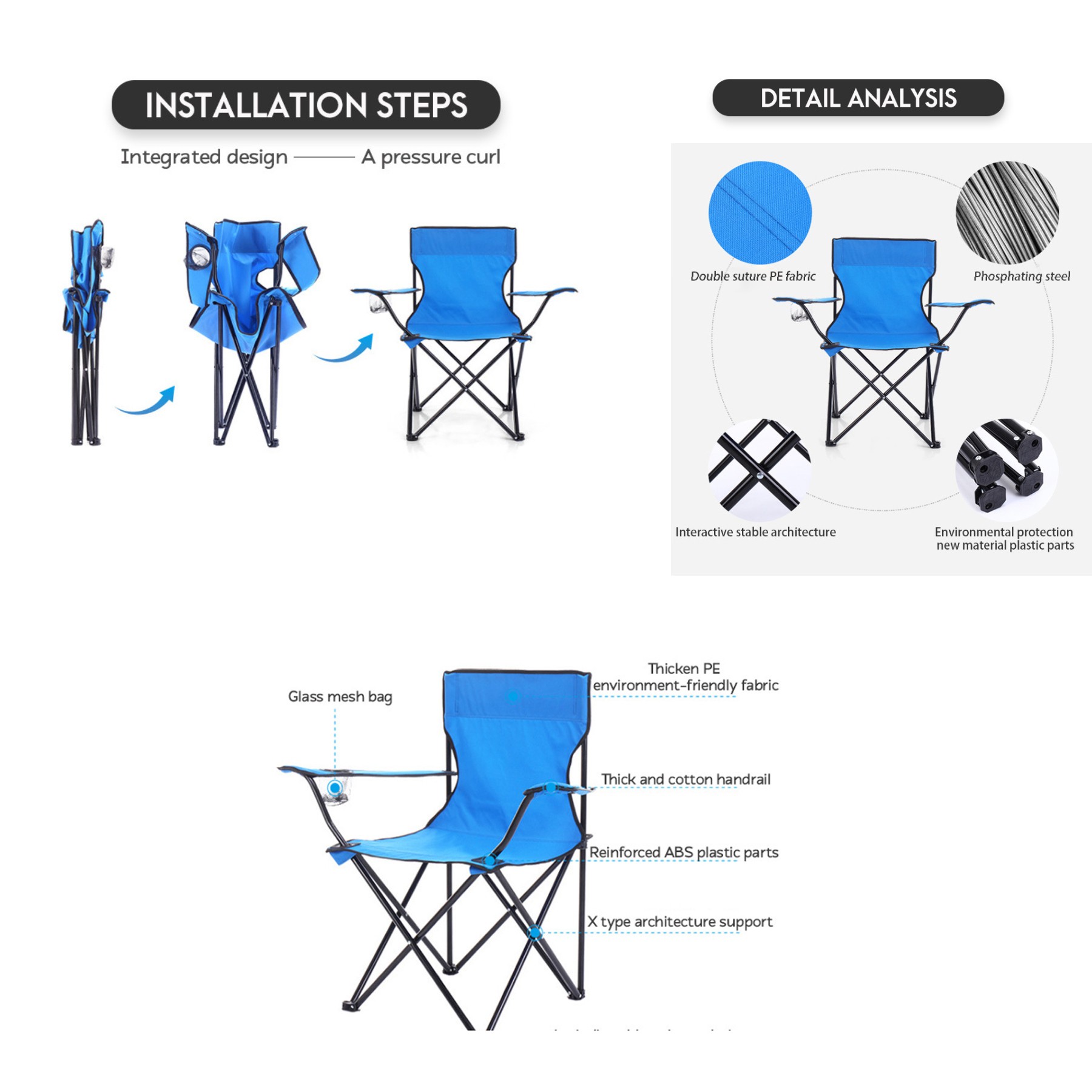 Deluxe Folding Captain Chair With Carrying Bag 3
