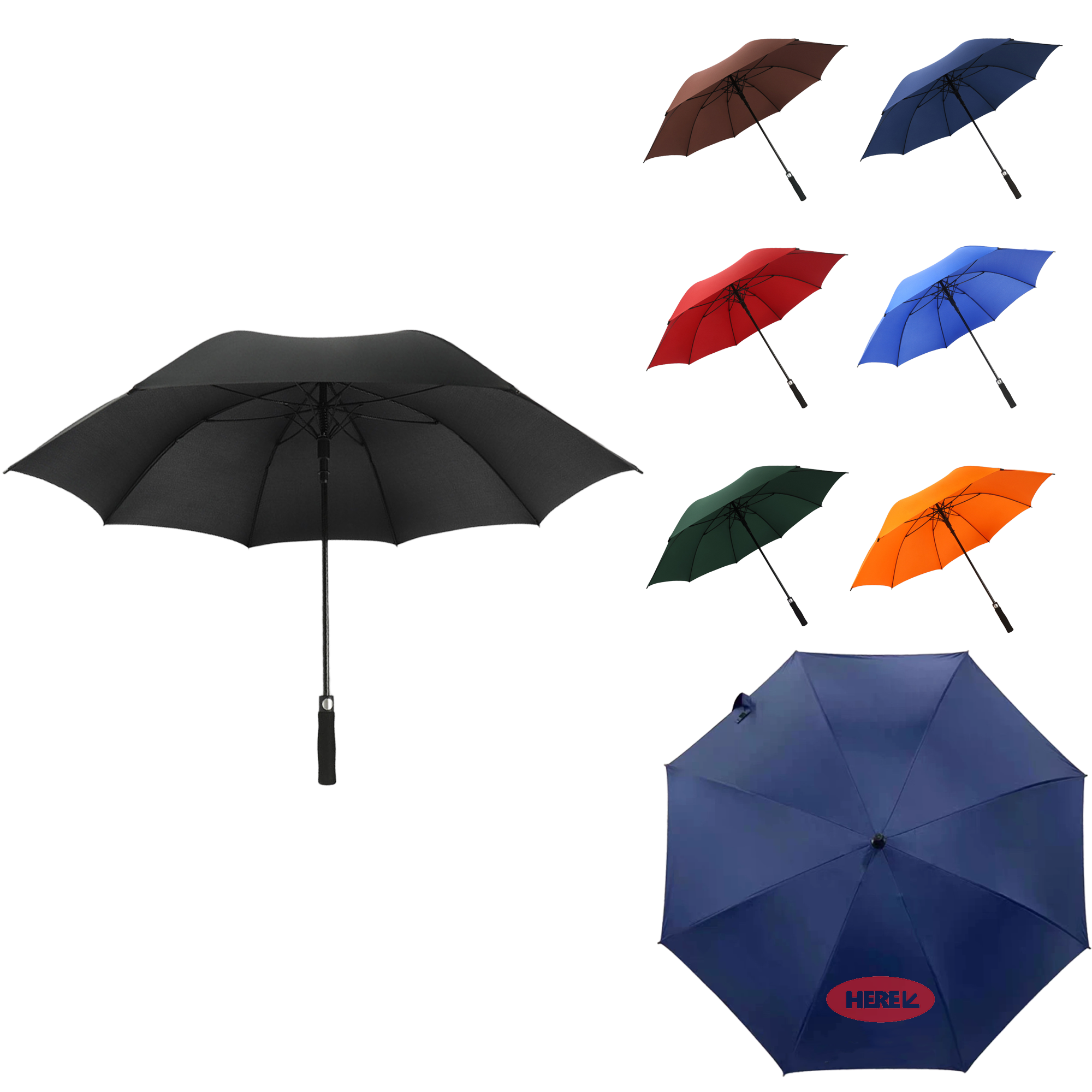 Windproof Straight-Shaft Solo Umbrella 4