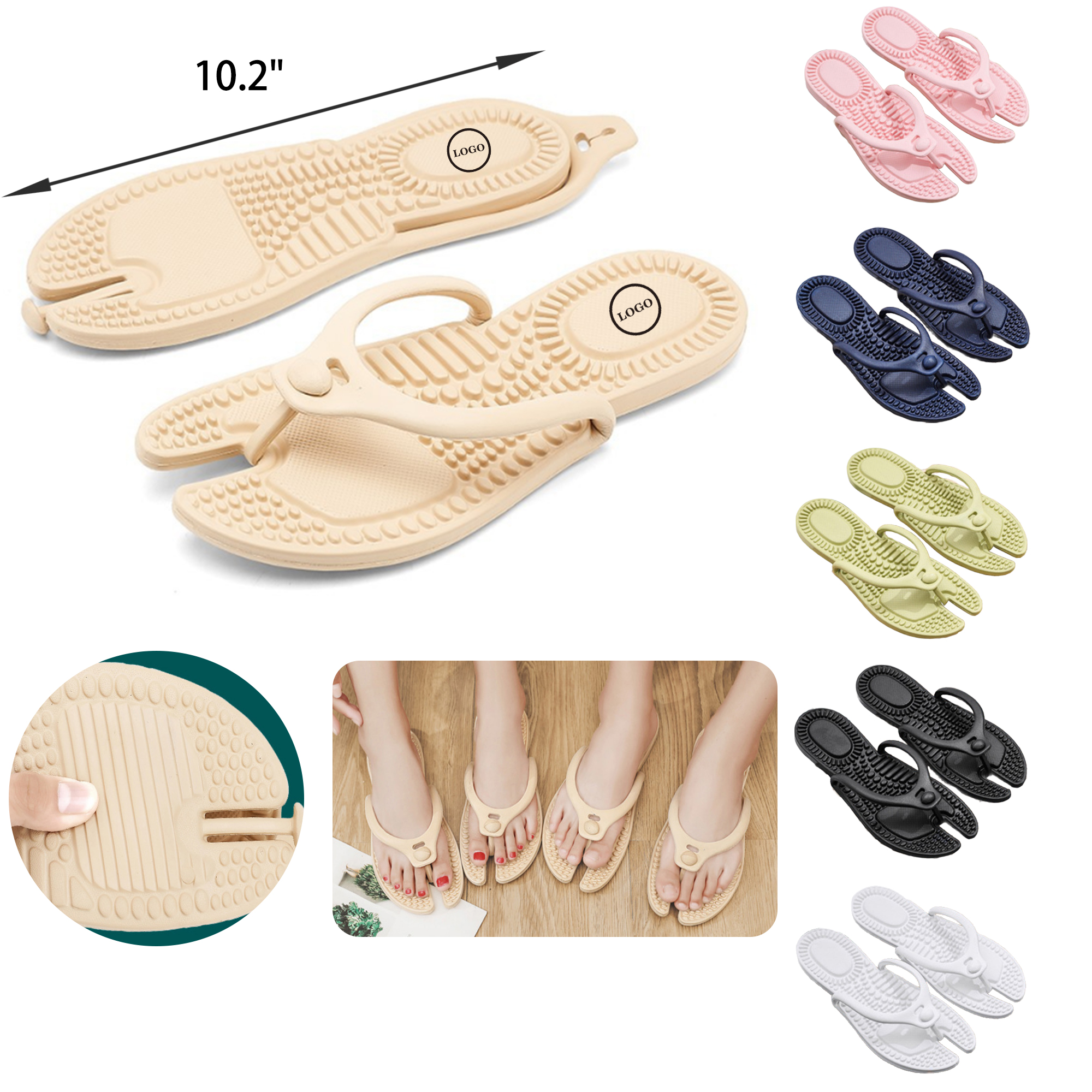 MOQ 50 PCS Durable EVA Folding Flip Flop 4
